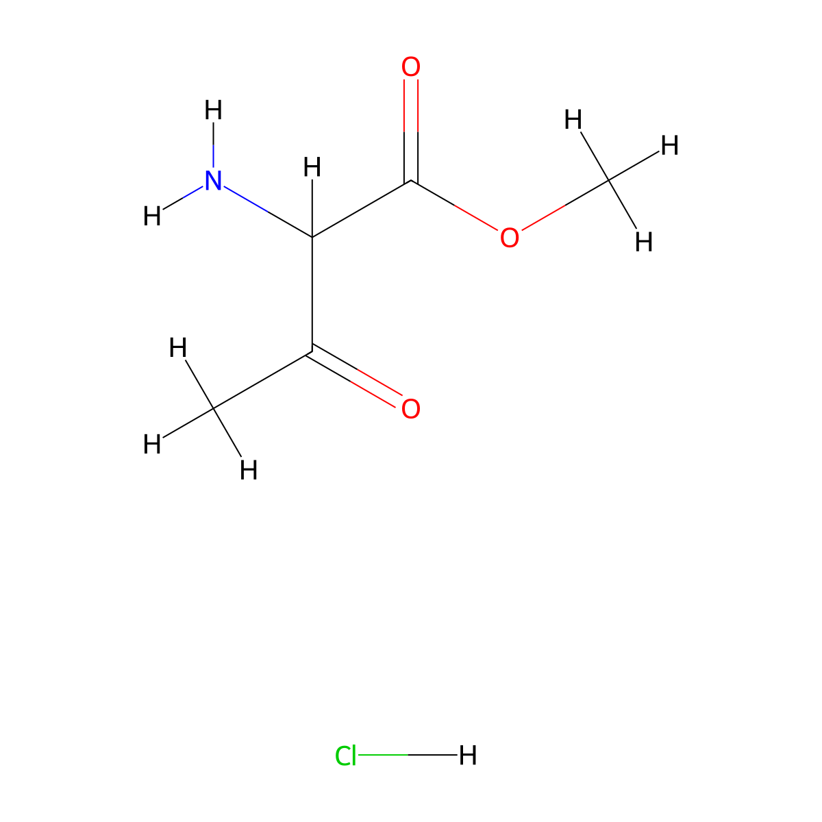 Methyl 2-amino-3-oxobutanoate hydrochloride molecular structure, CAS 41172-77-4