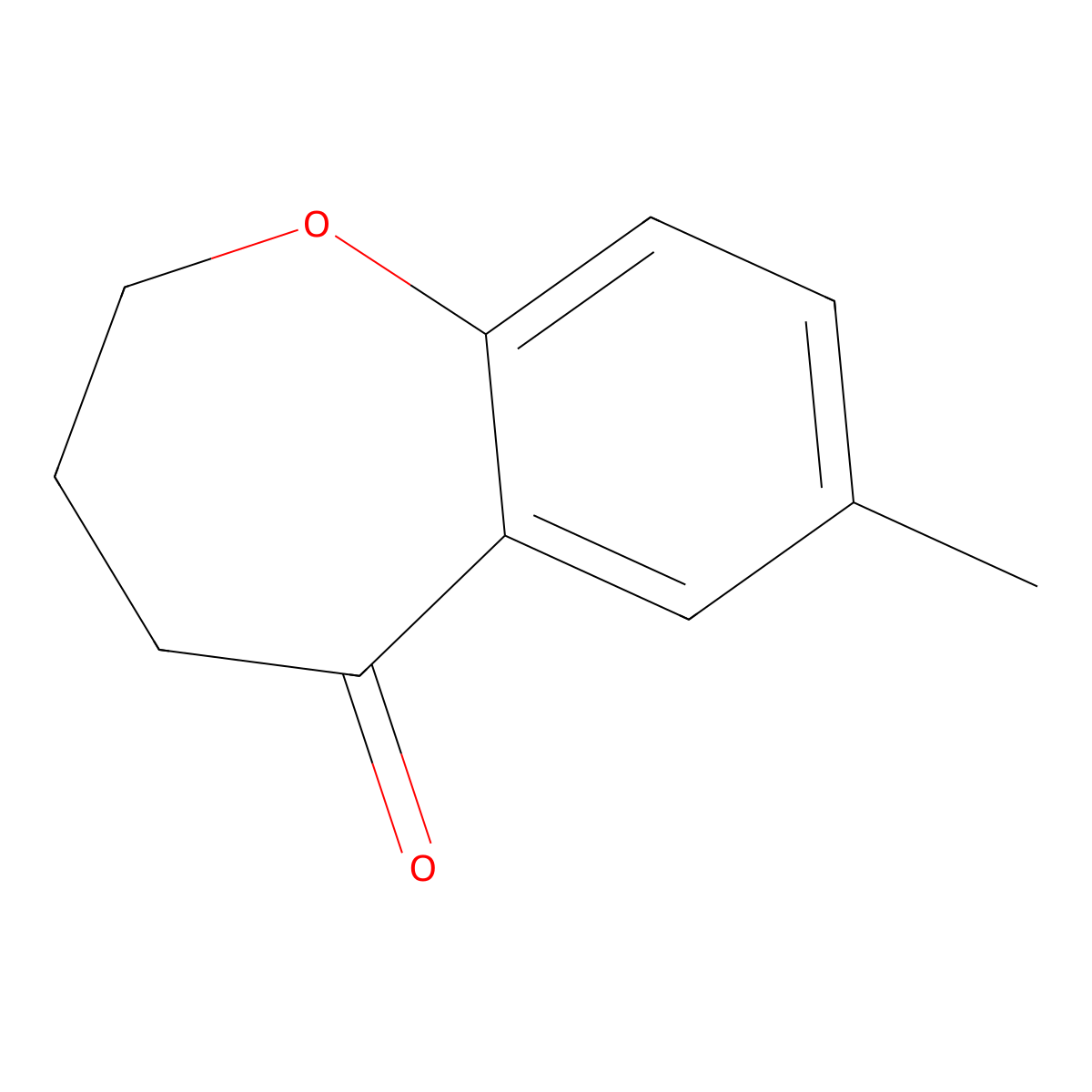 7-Methyl-2,3,4,5-tetrahydro-1-benzoxepin-5-one molecular structure, CAS 41177-66-6