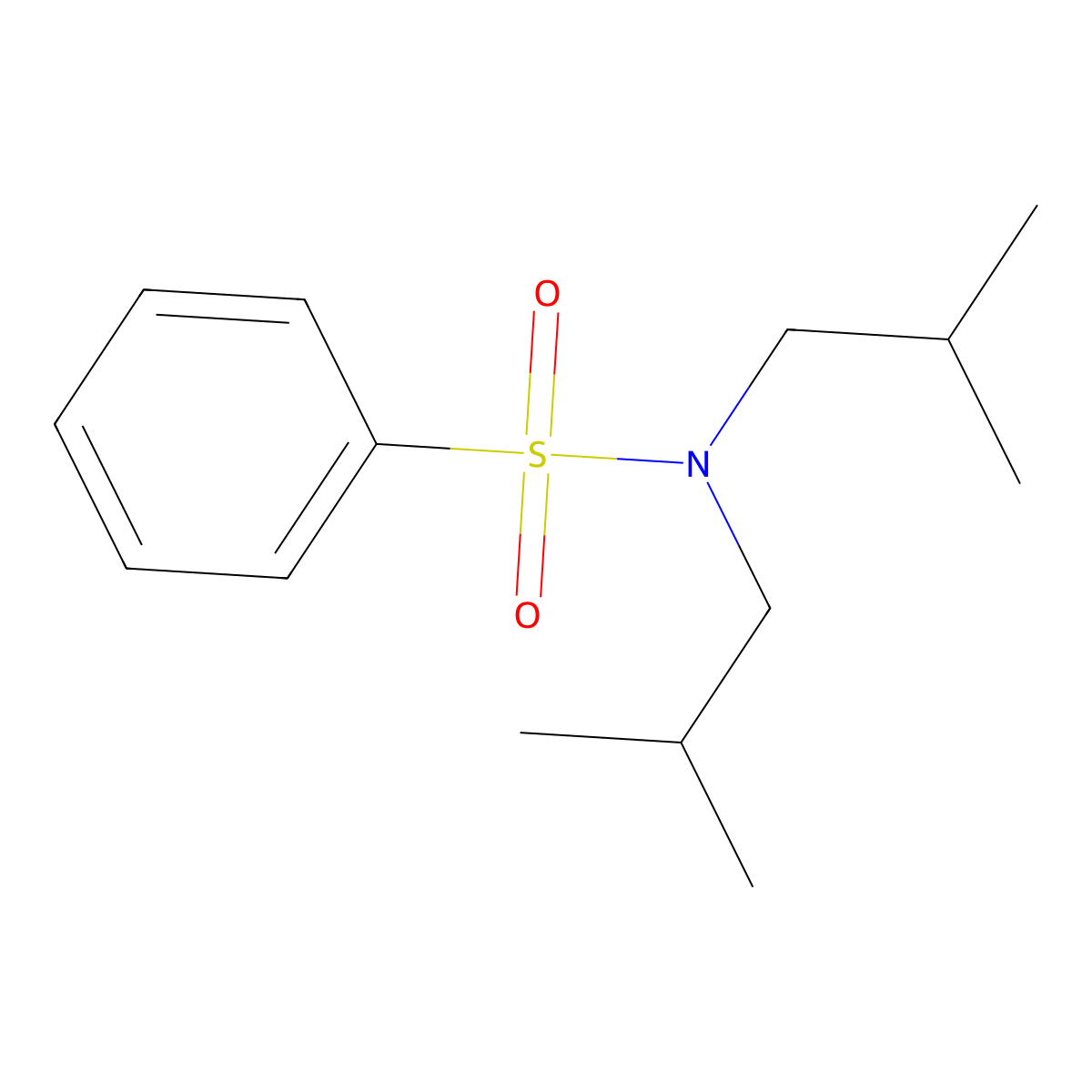 n,n-Bis(2-methylpropyl)benzenesulfonamide molecular structure, CAS 41178-58-9