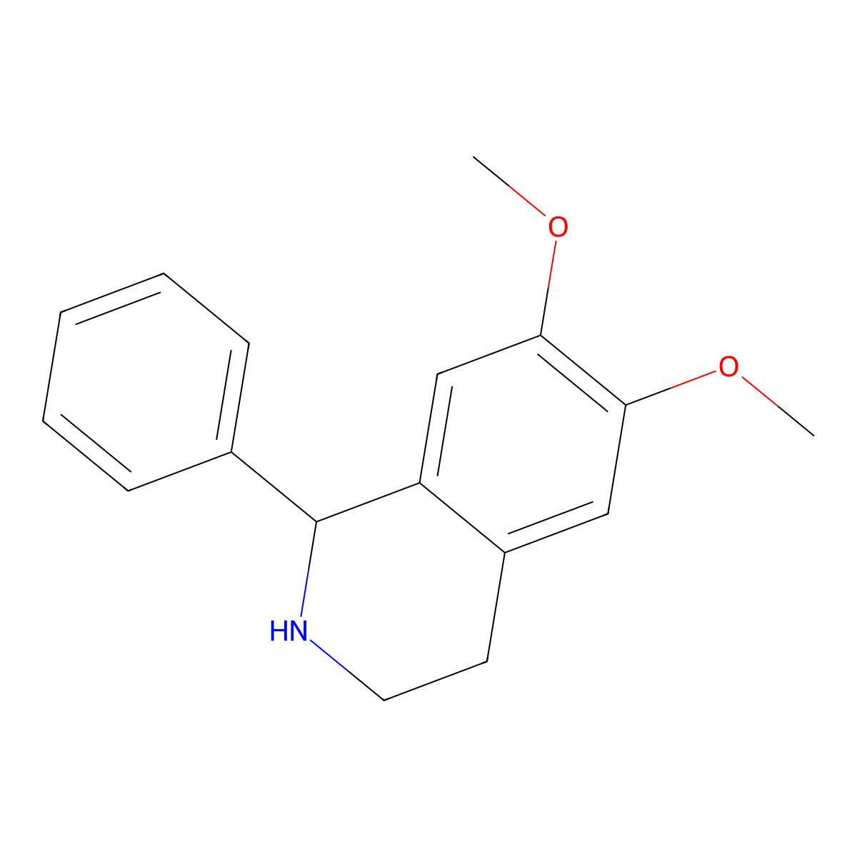 6,7-Dimethoxy-1-phenyl-1,2,3,4-tetrahydroisoquinoline molecular structure, CAS 4118-36-9