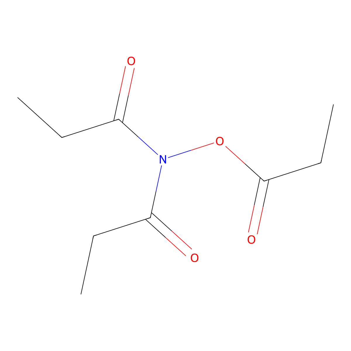 N-propionyl-N-(propionyloxy)propionamide molecular structure, CAS 41182-38-1