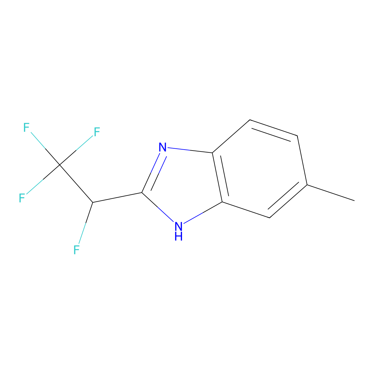 6-methyl-2-(1,2,2,2-tetrafluoroethyl)-1H-benzimidazole molecular structure, CAS 41185-76-6