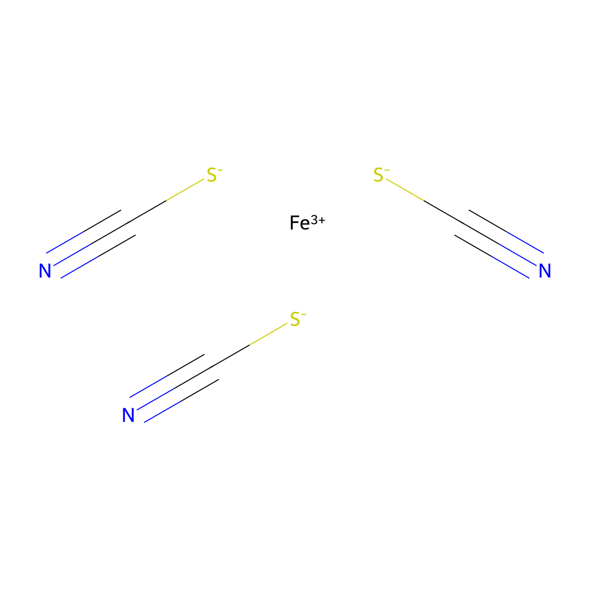 Ferric thiocyanate molecular structure, CAS 4119-52-2
