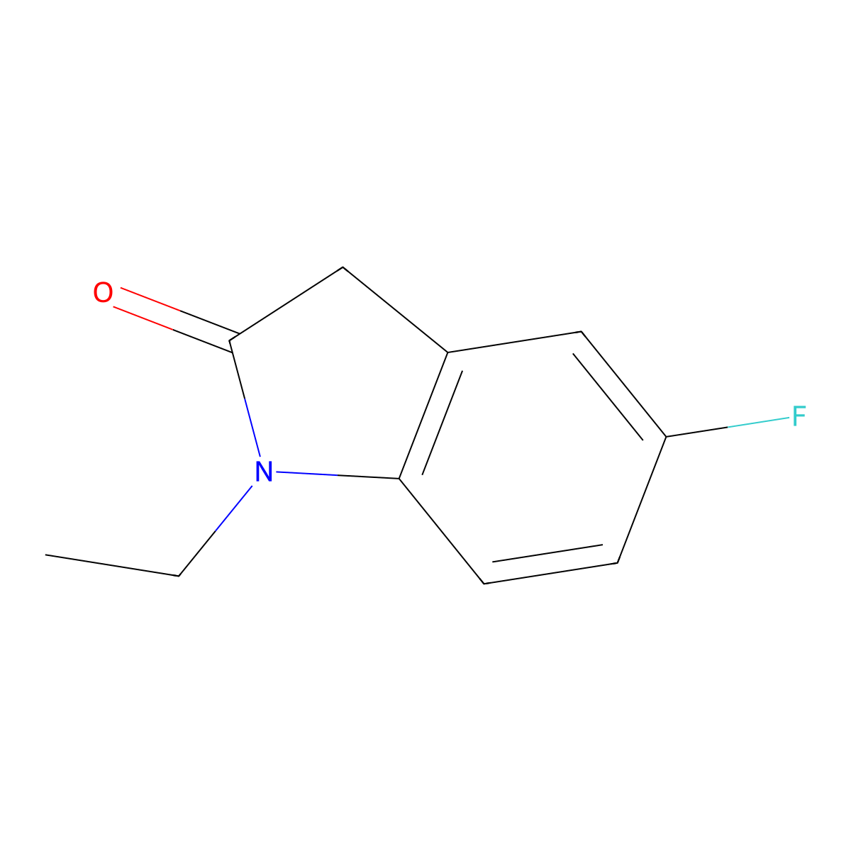 1-Ethyl-5-fluoro-1,3-dihydro-2H-indol-2-one molecular structure, CAS 41192-32-9