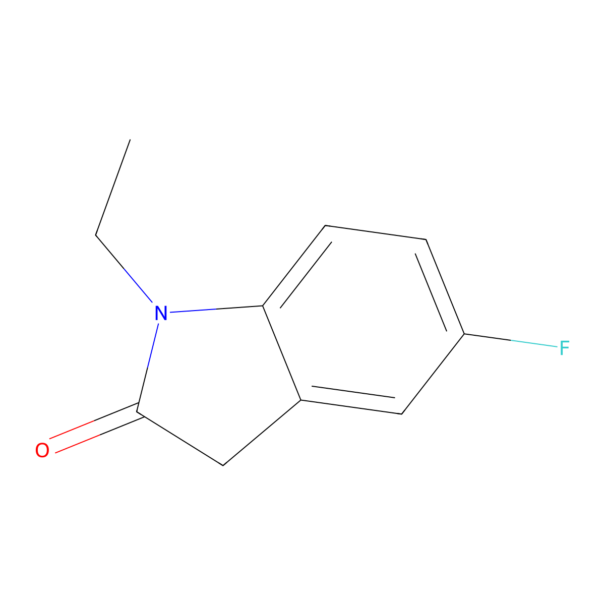 1-Ethyl-5-fluoro-1,3-dihydro-2H-indol-2-one molecular structure, CAS 41192-32-9