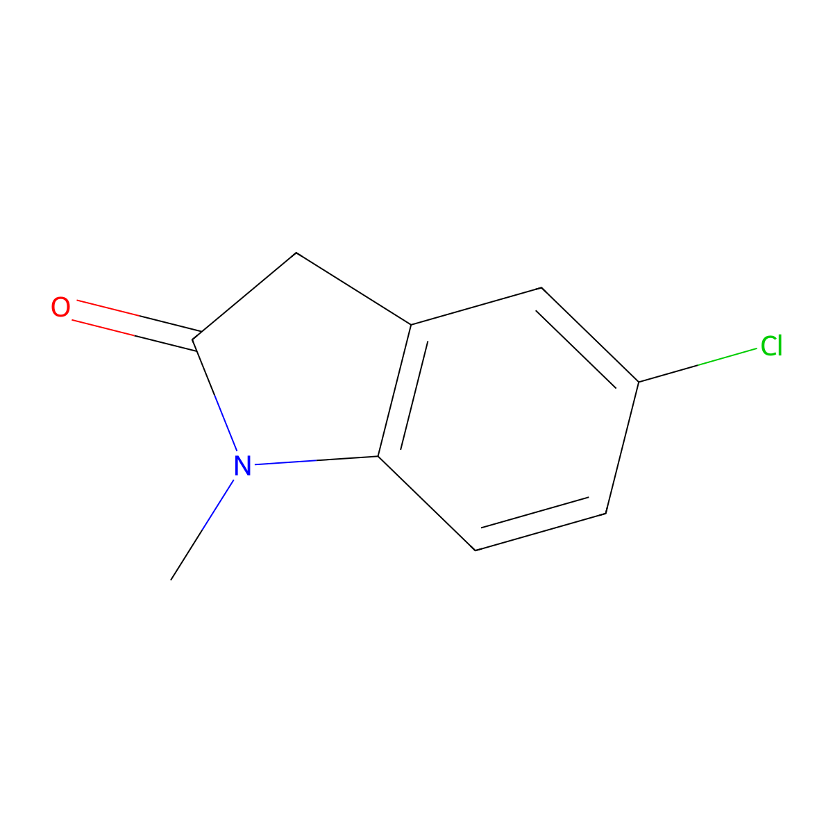 5-chloro-1-methyl-2,3-dihydro-1H-indol-2-one molecular structure, CAS 41192-33-0