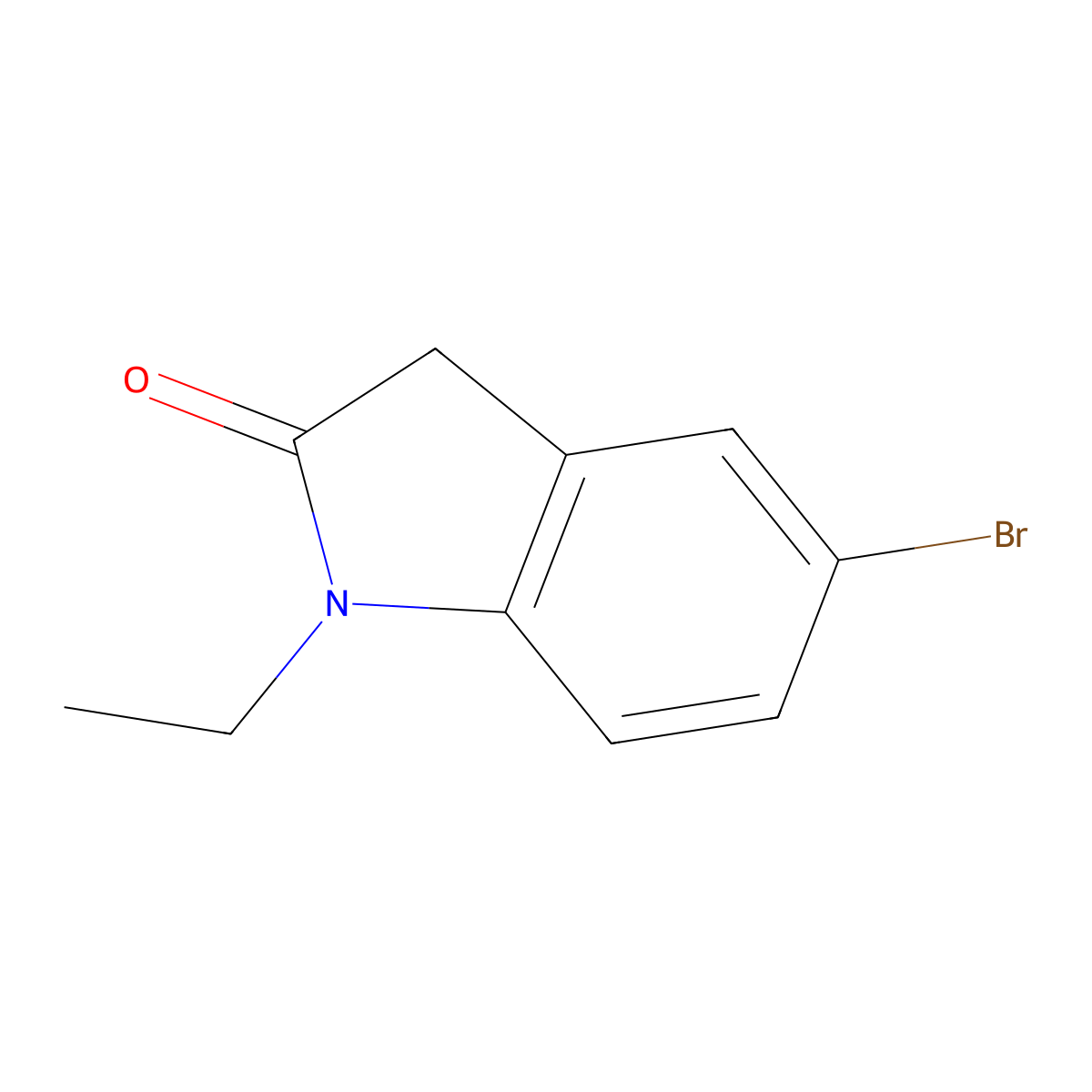 5-Bromo-1-ethyl-1,3-dihydro-2h-indol-2-one molecular structure, CAS 41192-37-4