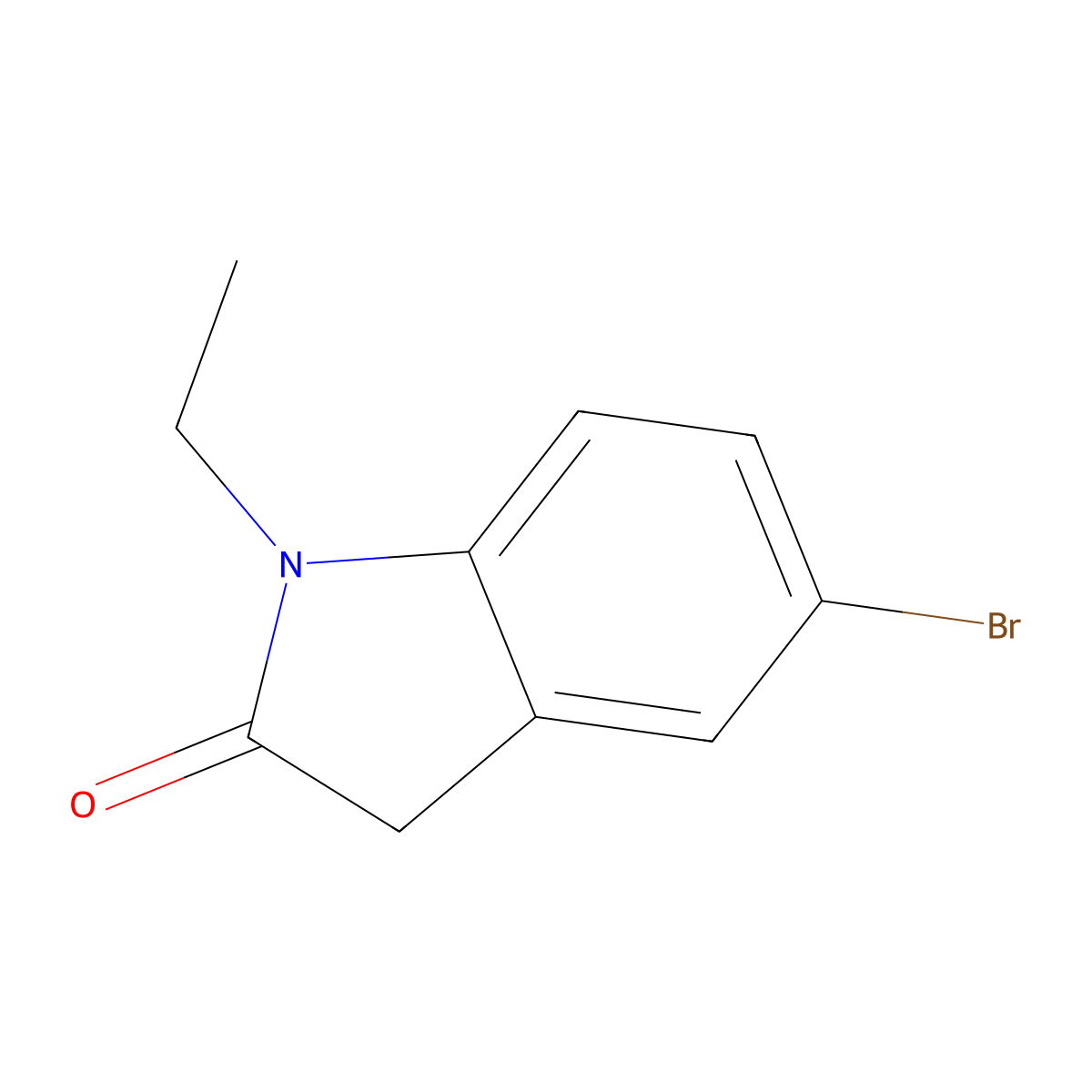 5-Bromo-1-ethyl-1,3-dihydro-2h-indol-2-one molecular structure, CAS 41192-37-4