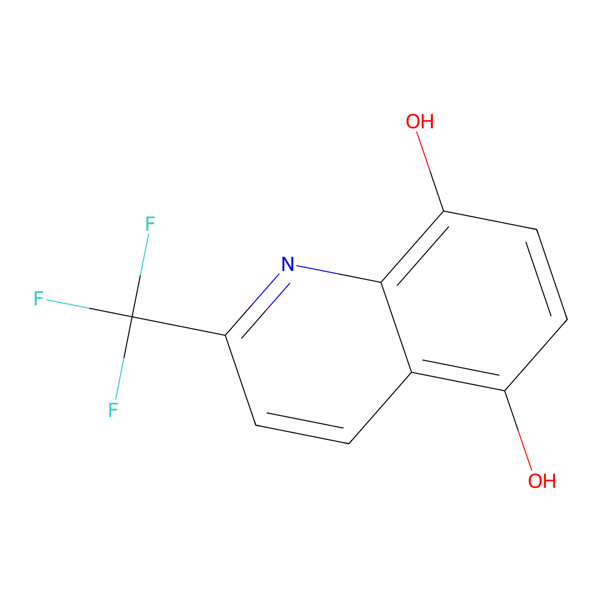 2-(Trifluoromethyl)quinoline-5,8-diol molecular structure, CAS 41192-41-0