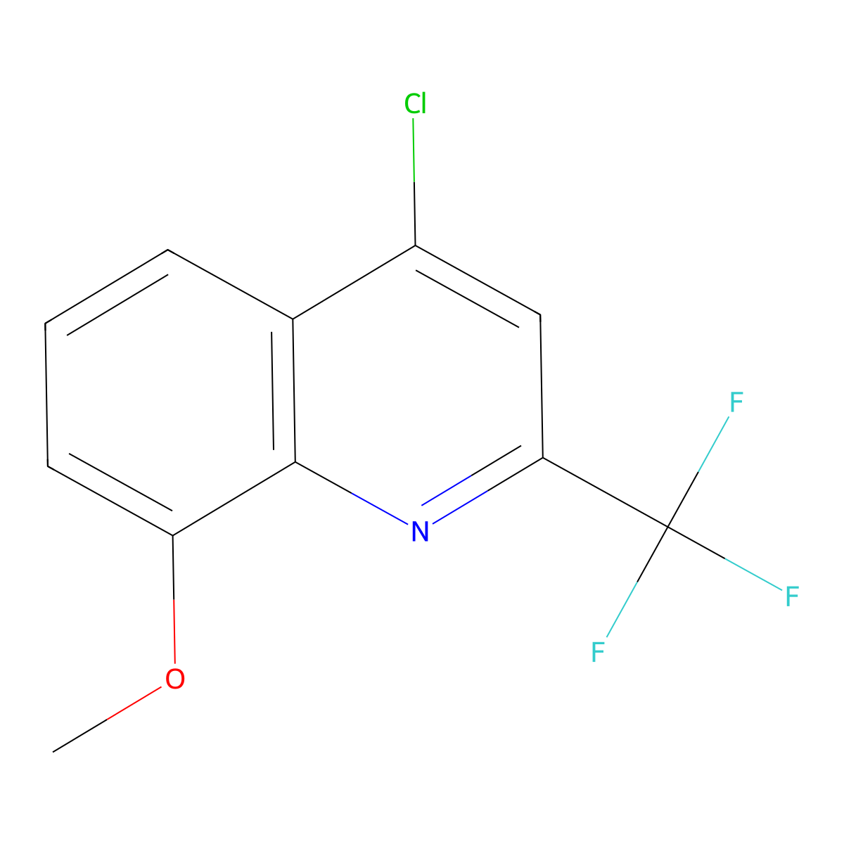 4-Chloro-8-methoxy-2-(trifluoromethyl)quinoline molecular structure, CAS 41192-89-6