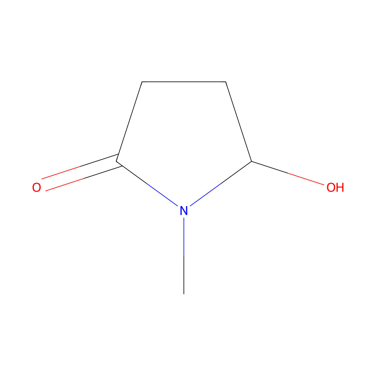 5-hydroxy-N-methylpyrrolidone molecular structure, CAS 41194-00-7