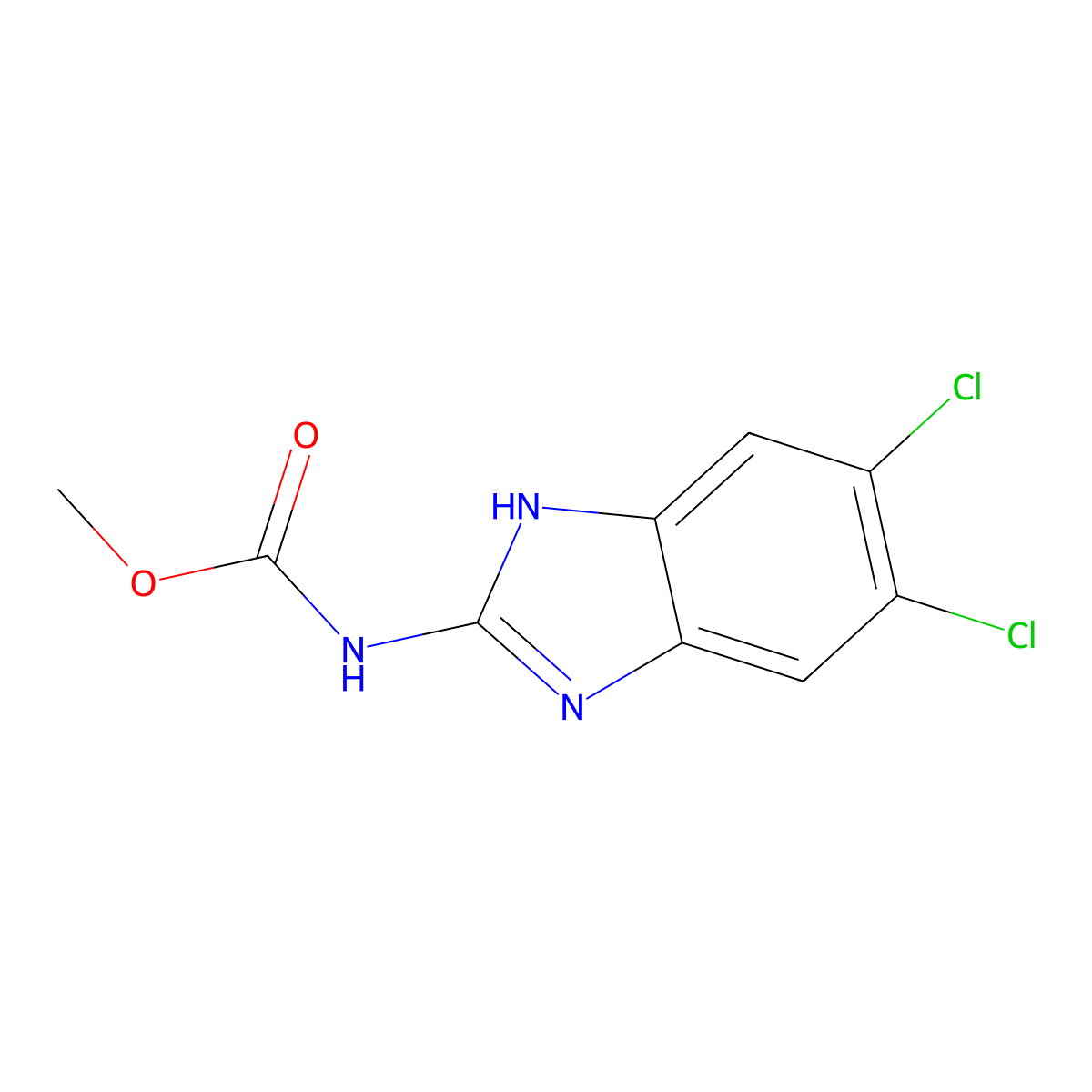 methyl N-(5,6-dichloro-1H-benzimidazol-2-yl)carbamate molecular structure, CAS 41196-04-7