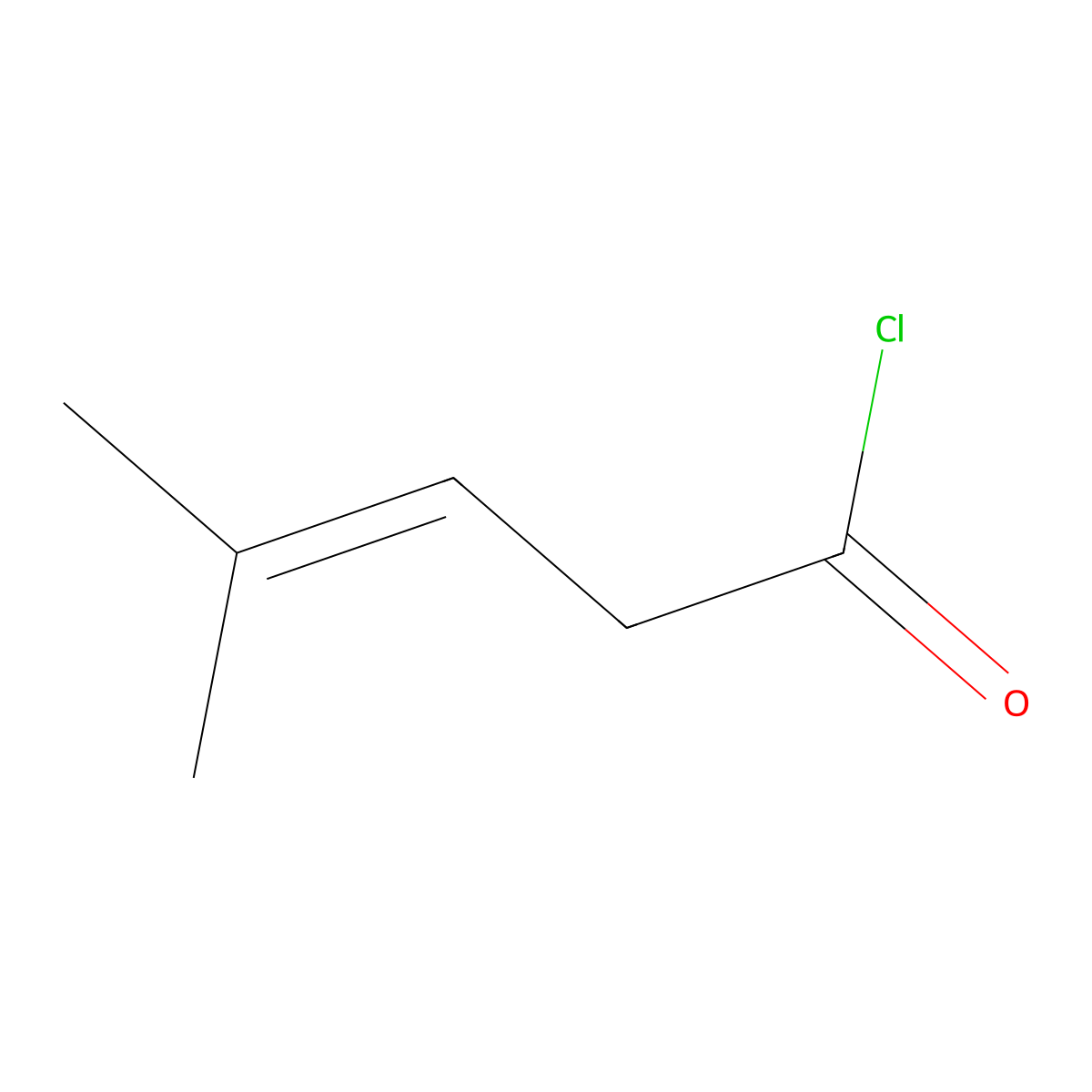 4-Methylpent-3-enoyl chloride molecular structure, CAS 41199-96-6