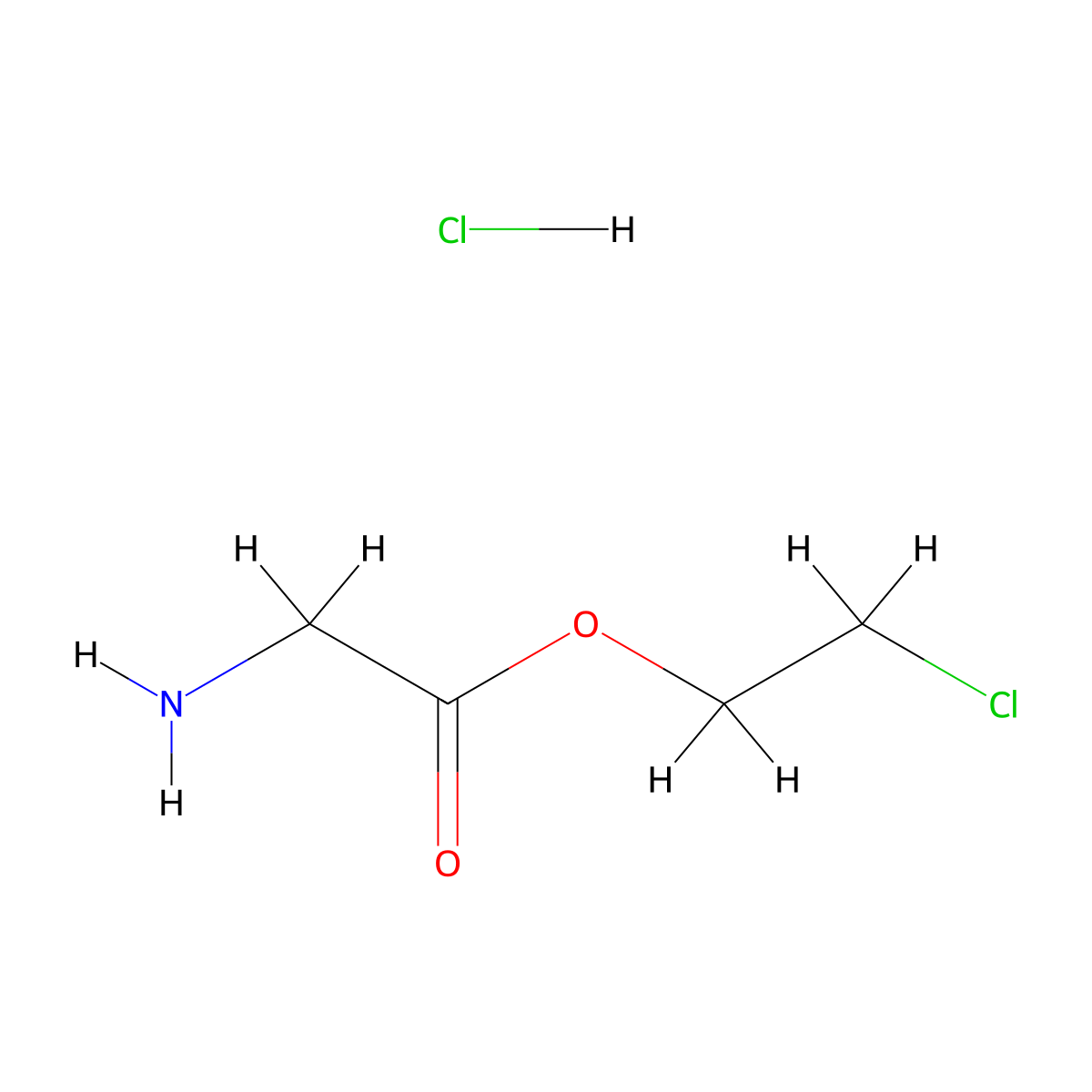 2-Chloroethyl aminoacetate hydrochloride molecular structure, CAS 4120-37-0
