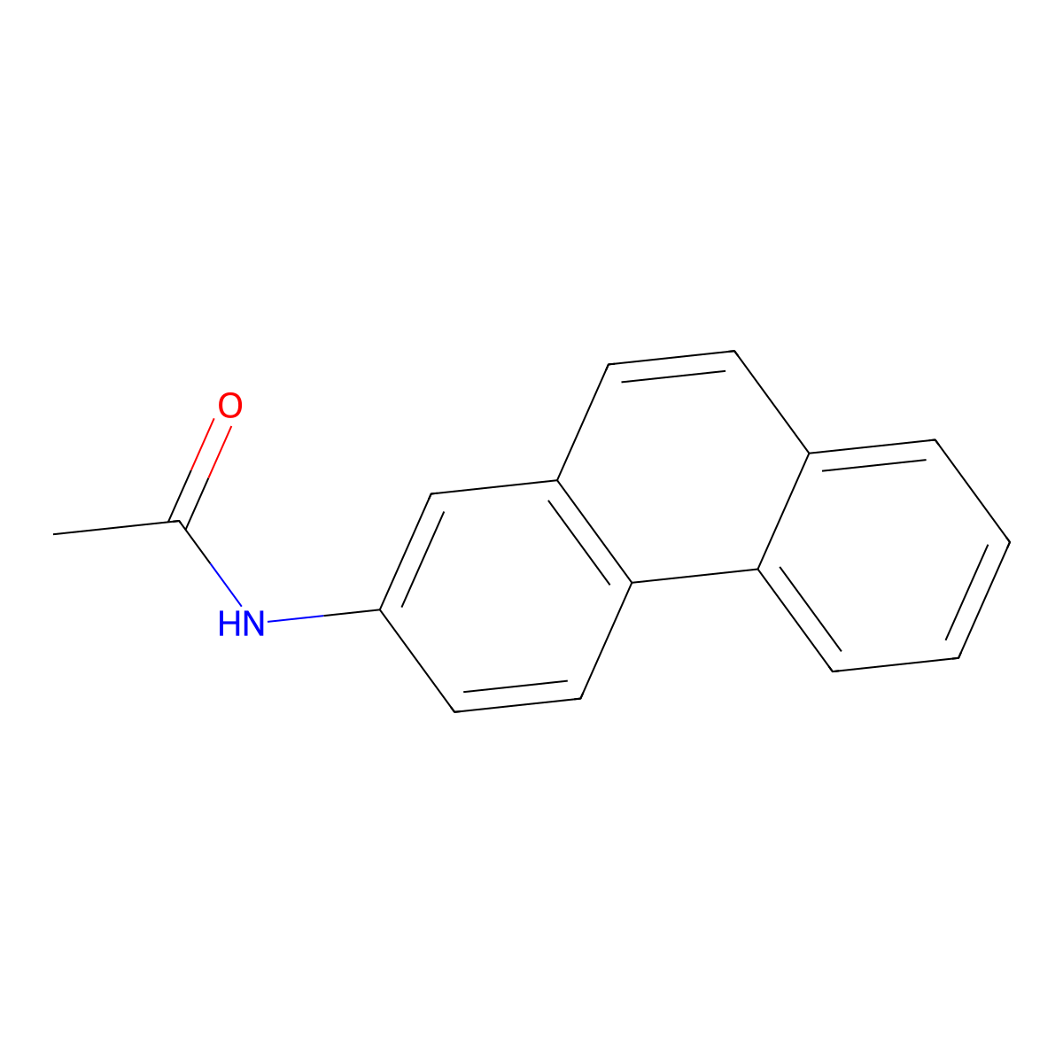 N-2-Phenanthrenylacetamide molecular structure, CAS 4120-77-8