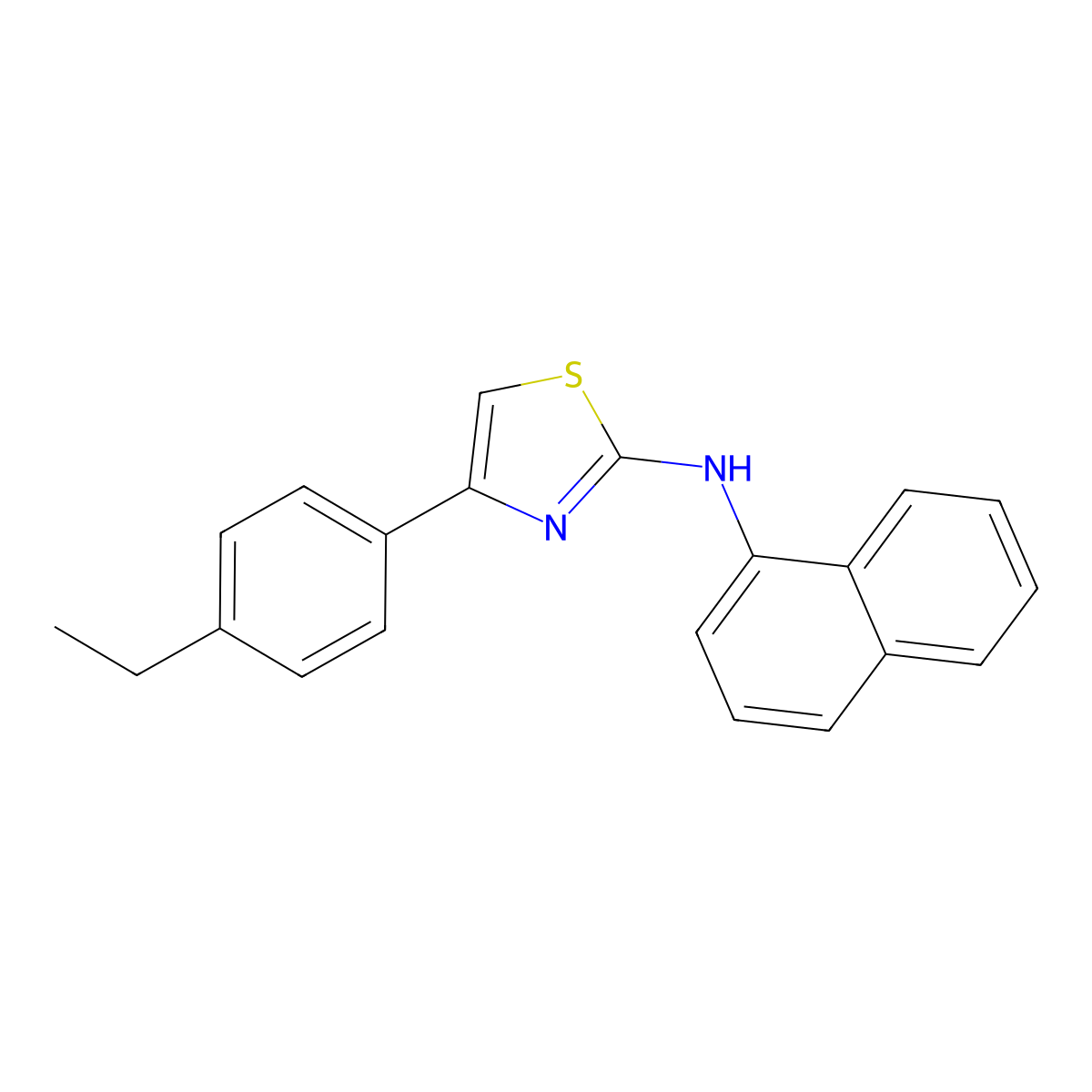 (4-(4-Ethylphenyl)(2,5-thiazolyl))-1-naphthylamine molecular structure, CAS 412008-36-7