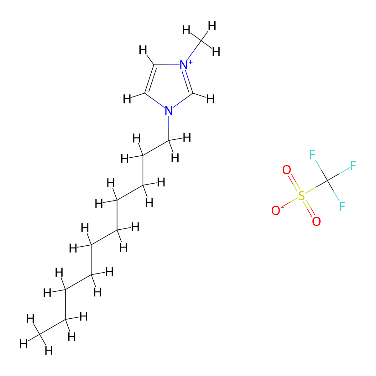 1-Decyl-3-methylimidazolium triflate molecular structure, CAS 412009-62-2