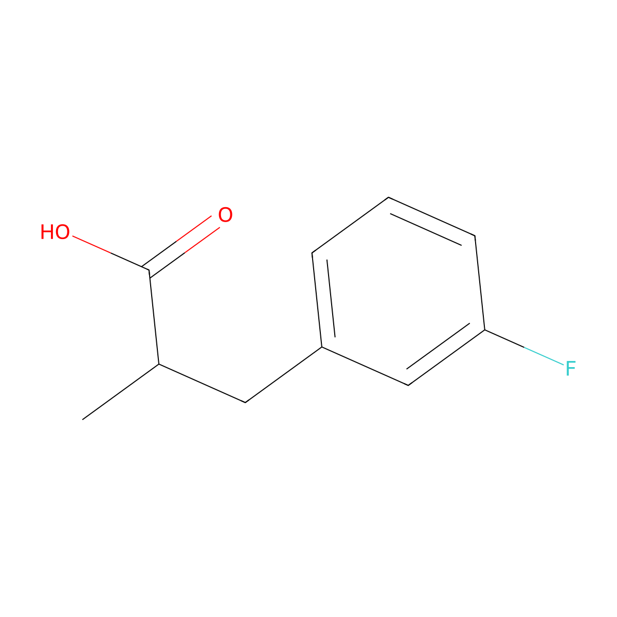 3-(3-Fluorophenyl)-2-methylpropanoic acid molecular structure, CAS 41201-57-4