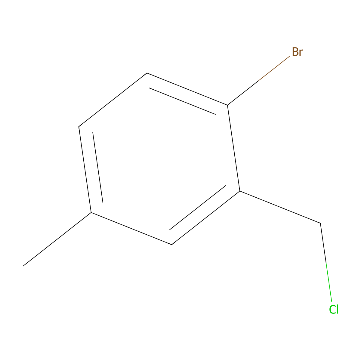 1-Bromo-2-(chloromethyl)-4-methylbenzene molecular structure, CAS 412013-16-2