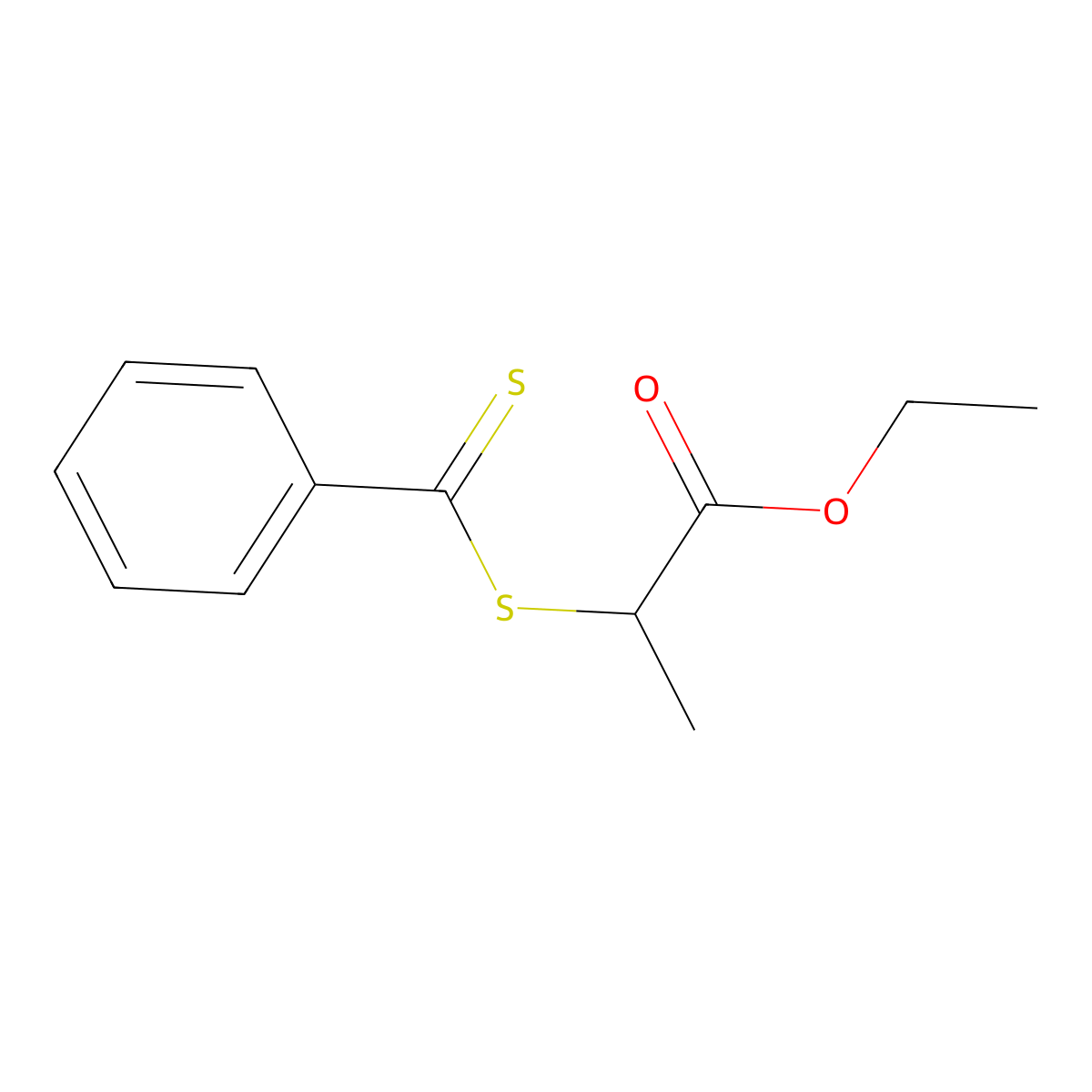 Propanoic acid, 2-[(phenylthioxomethyl)thio]-, ethyl ester molecular structure, CAS 412015-83-9