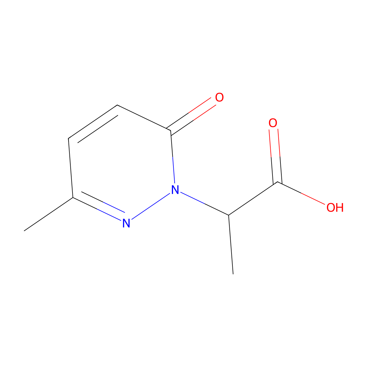 2-(3-Methyl-6-oxo-1,6-dihydropyridazin-1-yl)propanoic acid molecular structure, CAS 412018-67-8