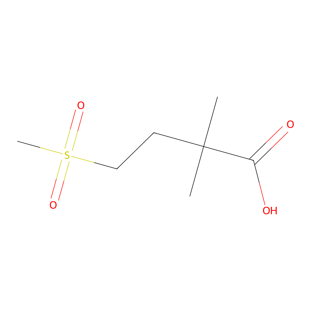4-Methanesulfonyl-2,2-dimethylbutanoic acid molecular structure, CAS 412023-60-0