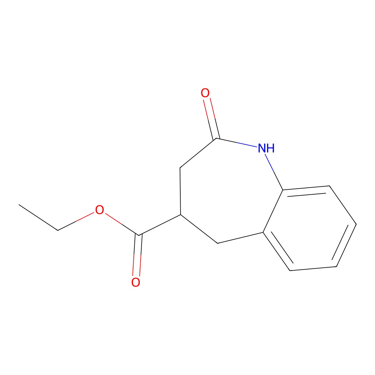 Ethyl 2-oxo-2,3,4,5-tetrahydro-1H-benzo[b]azepine-4-carboxylate molecular structure, CAS 412027-25-9