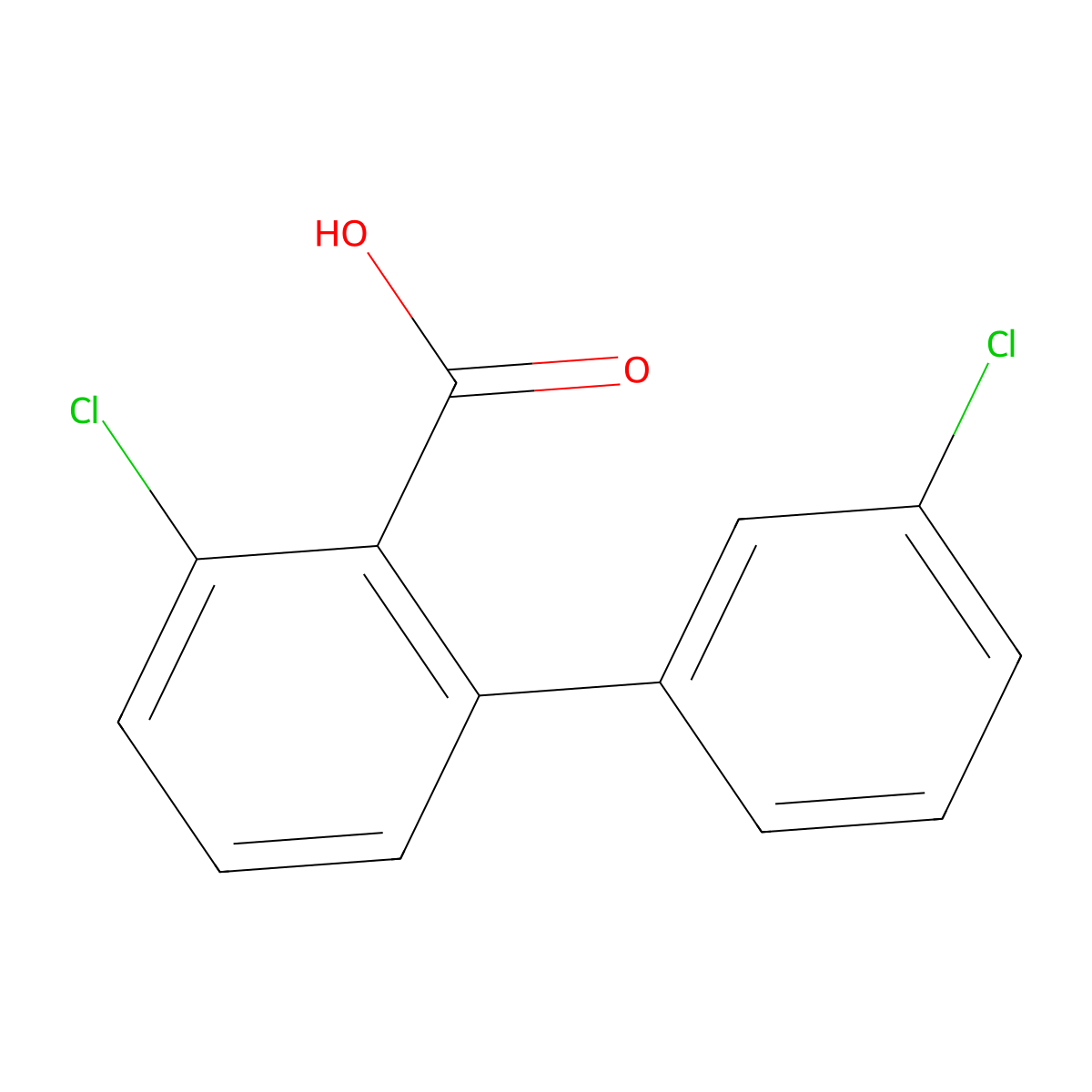 6-Chloro-2-(3-chlorophenyl)benzoic acid molecular structure, CAS 412027-27-1