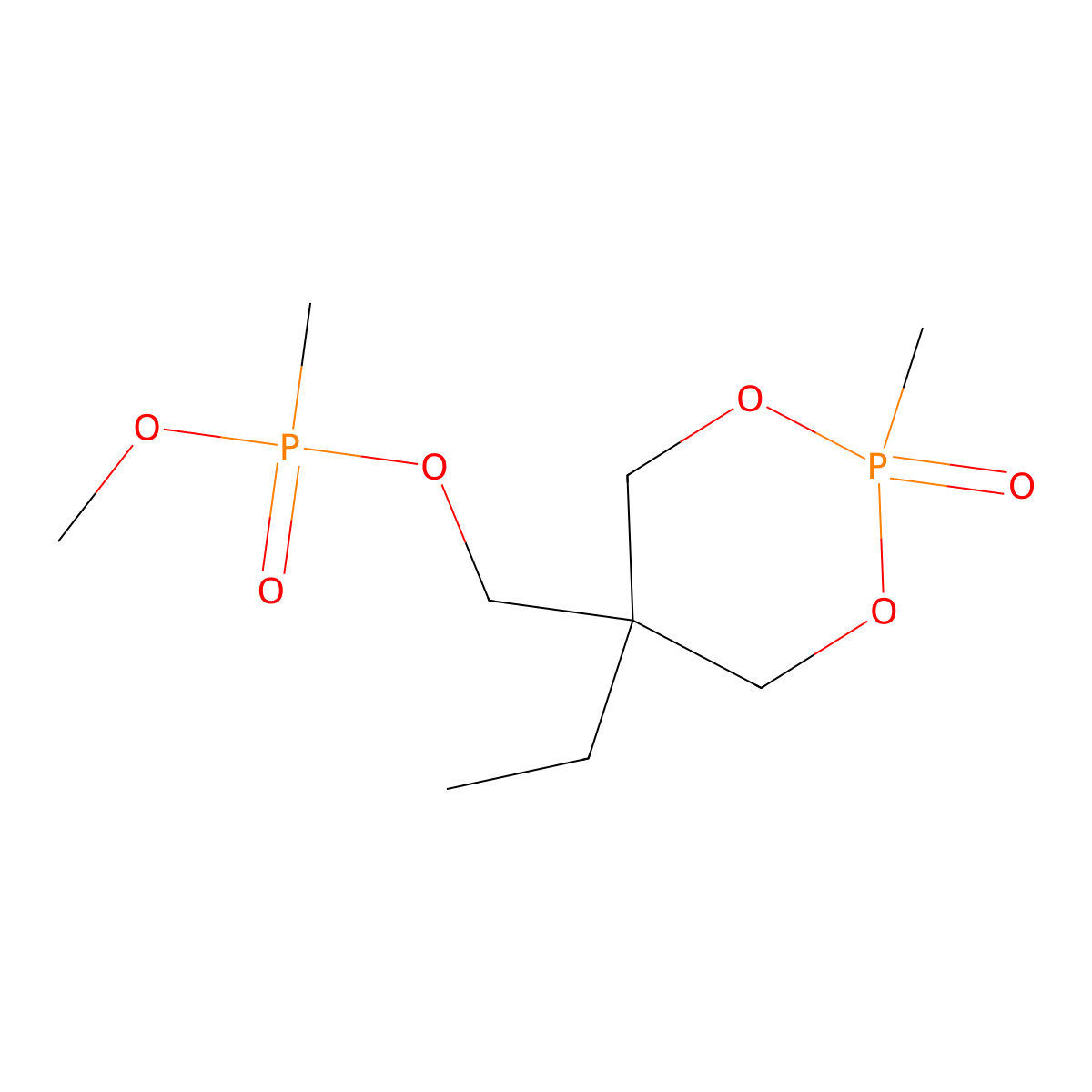 (5-Ethyl-2-methyl-2-oxido-1,3,2-dioxaphosphinan-5-yl)methyl methyl methylphosphonate molecular structure, CAS 41203-81-0