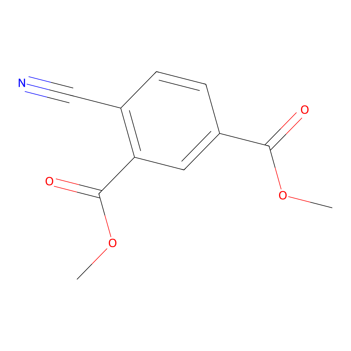 Dimethyl 4-cyano-1,3-benzenedicarboxylate molecular structure, CAS 412031-32-4