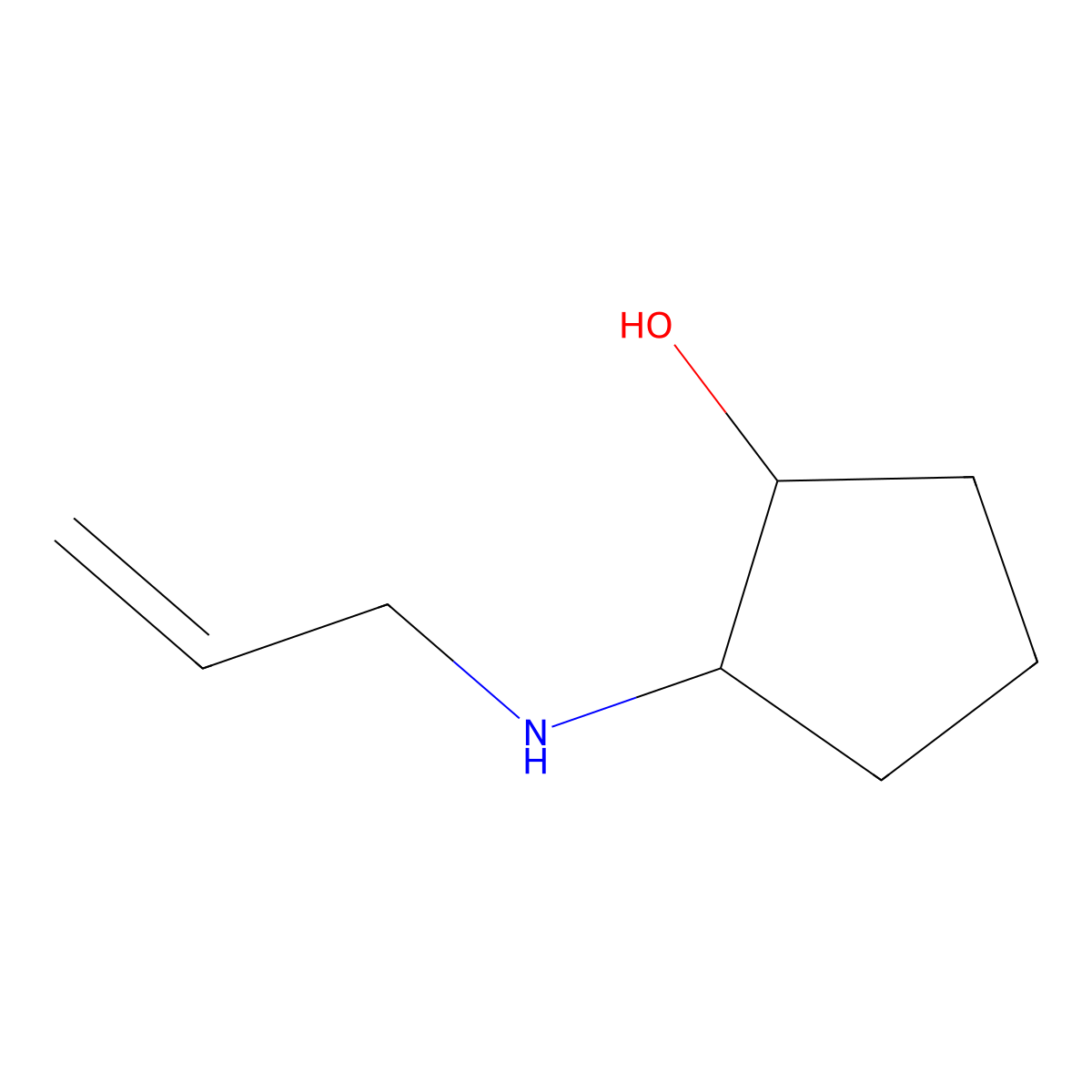 (1S,2S)-2-[(prop-2-en-1-yl)amino]cyclopentan-1-ol molecular structure, CAS 412035-20-2