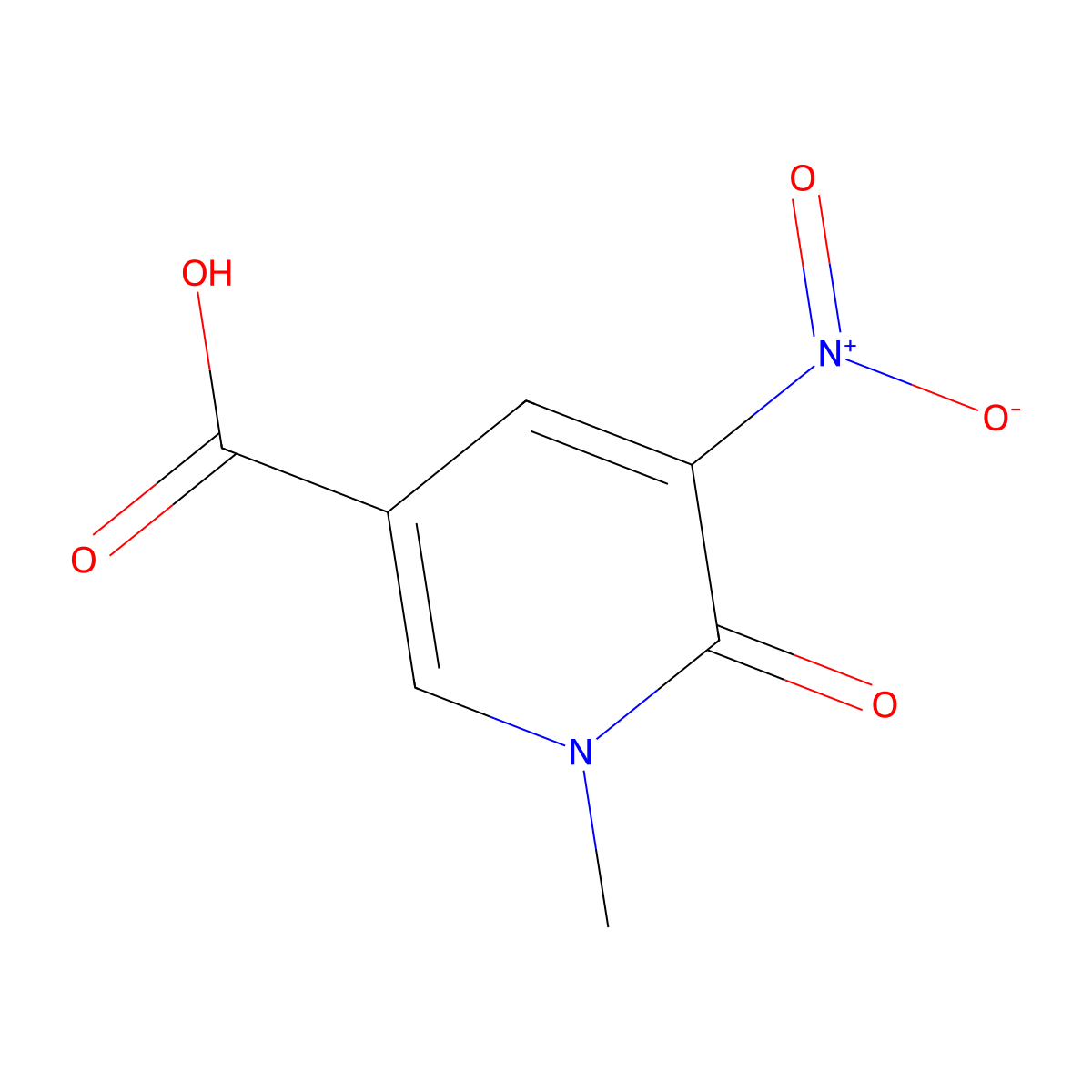 1-Methyl-5-nitro-6-oxo-1,6-dihydropyridine-3-carboxylic acid molecular structure, CAS 412035-58-6