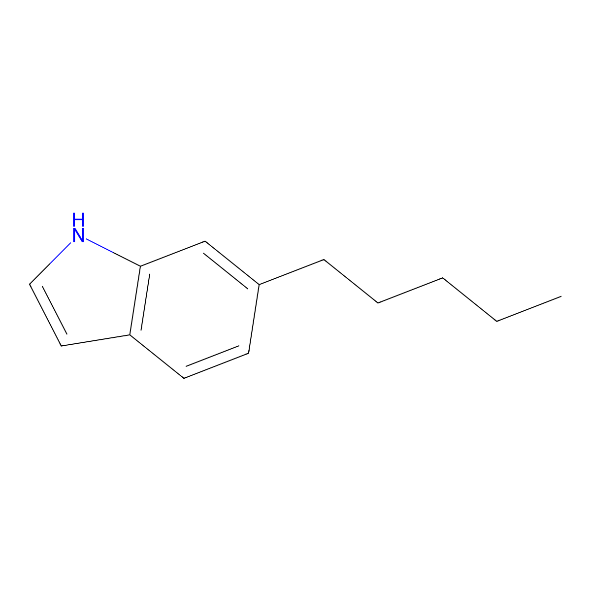 6-pentyl-1H-indole molecular structure, CAS 412035-59-7