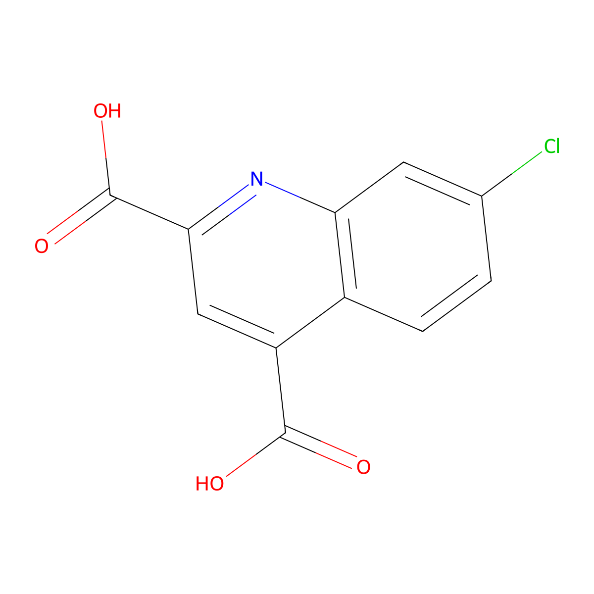 7-Chloroquinoline-2,4-dicarboxylic acid molecular structure, CAS 412036-22-7