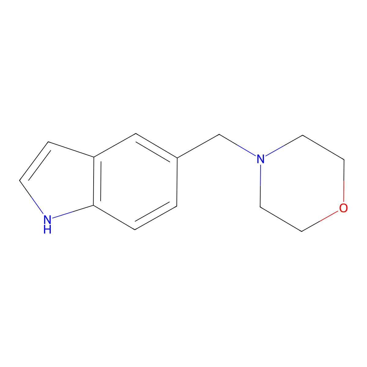 4-((1H-indol-5-yl)methyl)morpholine molecular structure, CAS 412043-48-2