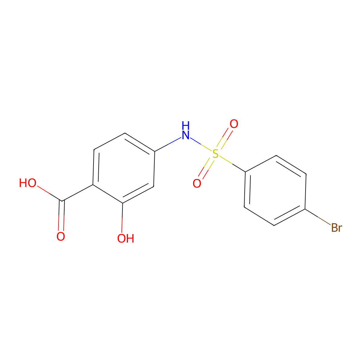 4-[(4-Bromophenyl)sulfonylamino]-2-hydroxybenzoic acid molecular structure, CAS 412054-57-0