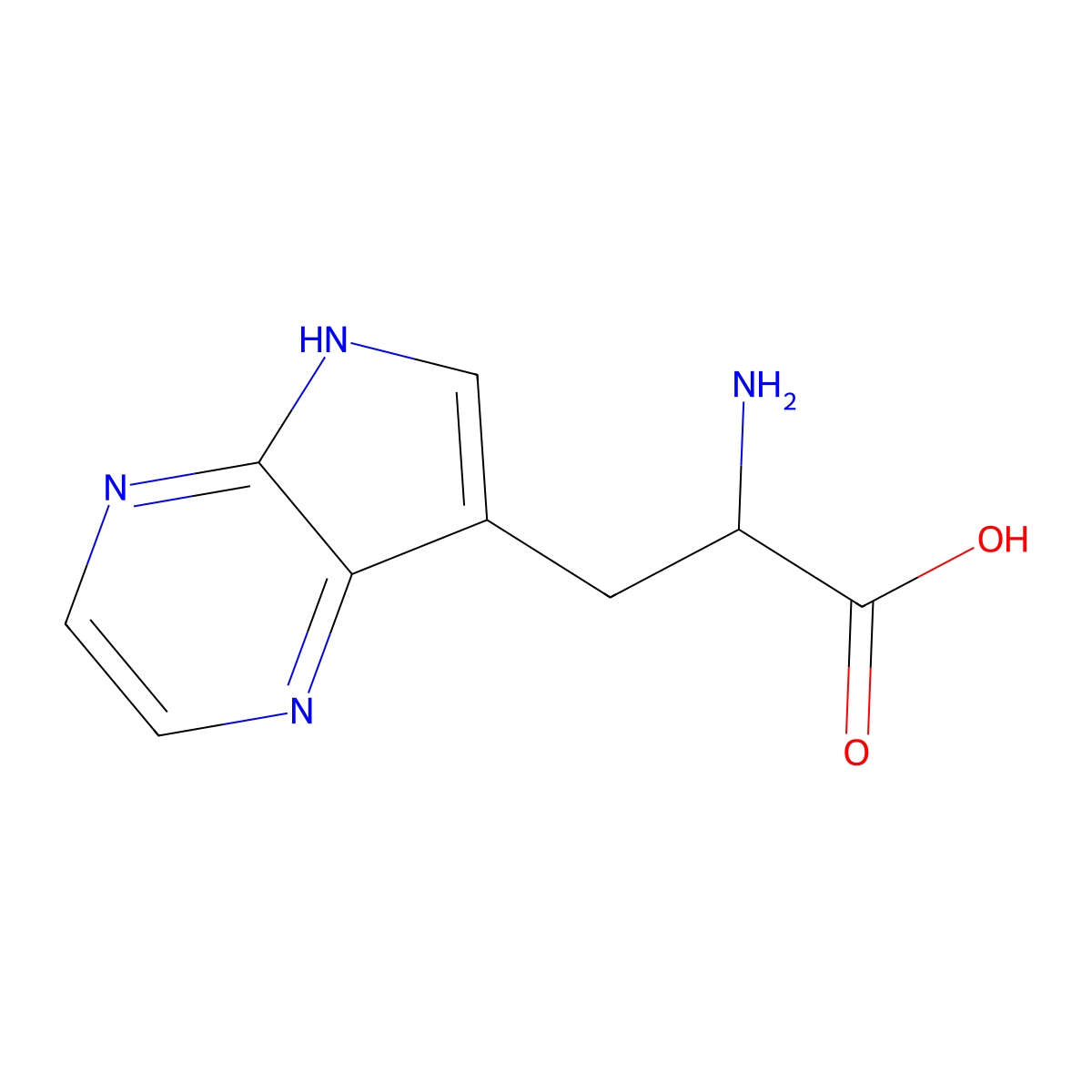 2-amino-3-{5H-pyrrolo[2,3-b]pyrazin-7-yl}propanoic acid molecular structure, CAS 4121-29-3