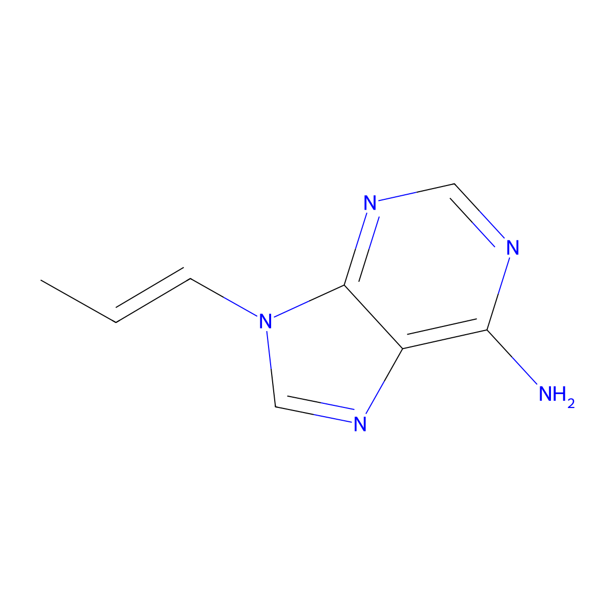 9-(1-Propen-1-yl)-9H-purin-6-amine molecular structure, CAS 4121-40-8