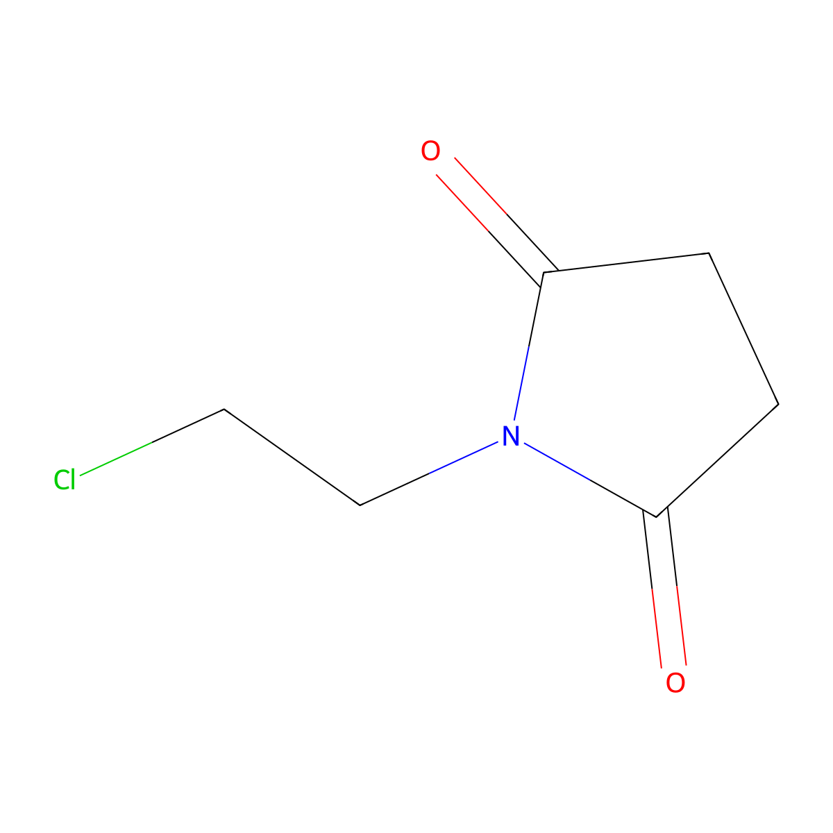 2,5-Pyrrolidinedione, 1-(2-chloroethyl)- molecular structure, CAS 41212-96-8