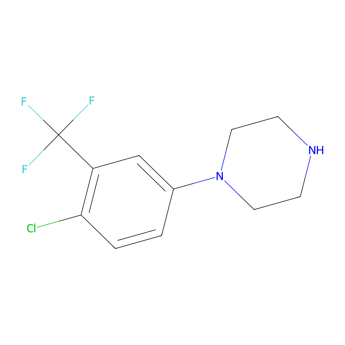 1-(4-Chloro-3-(trifluoromethyl)phenyl)piperazine molecular structure, CAS 41213-04-1