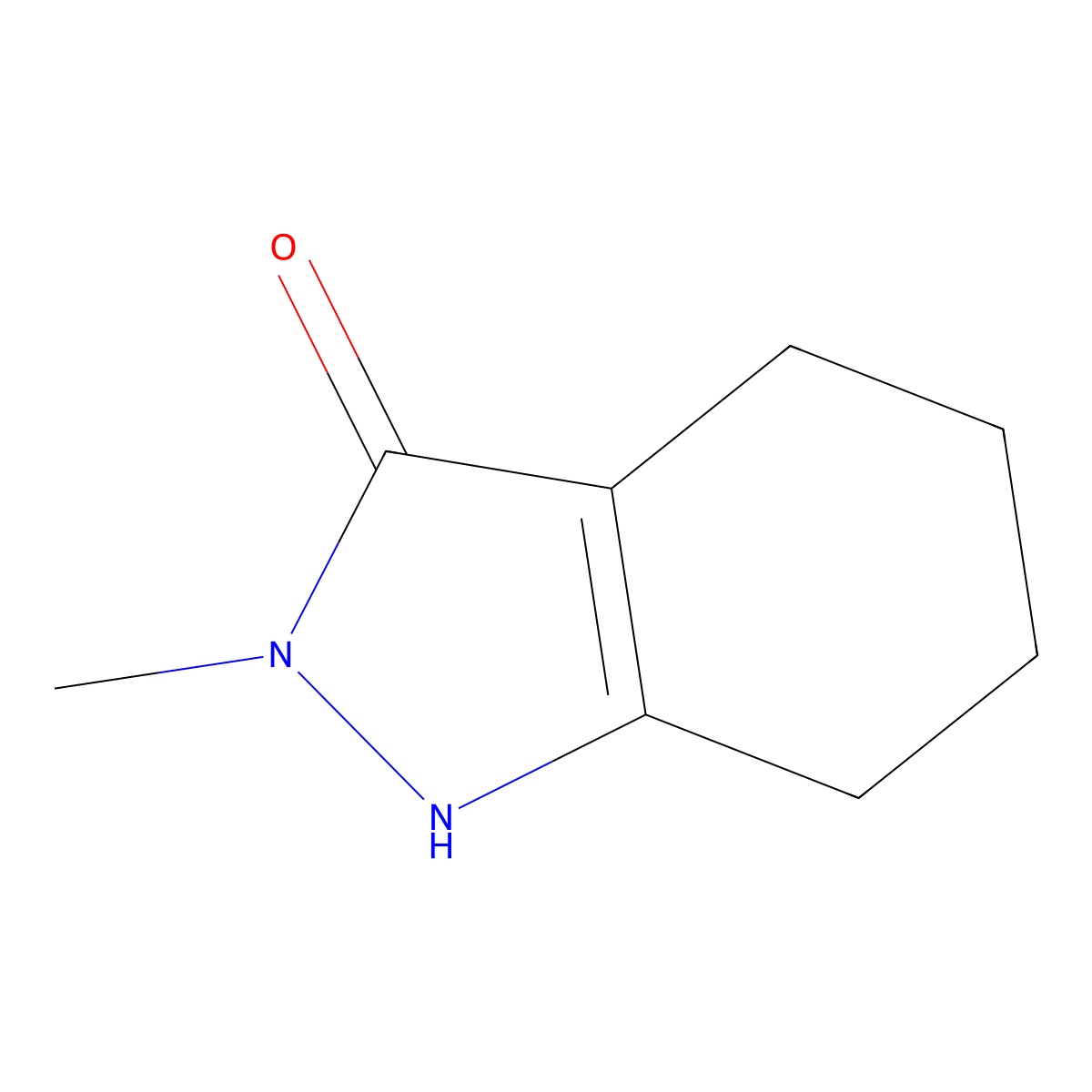 2-methyl-4,5,6,7-tetrahydro-2H-indazol-3-ol molecular structure, CAS 41213-42-7