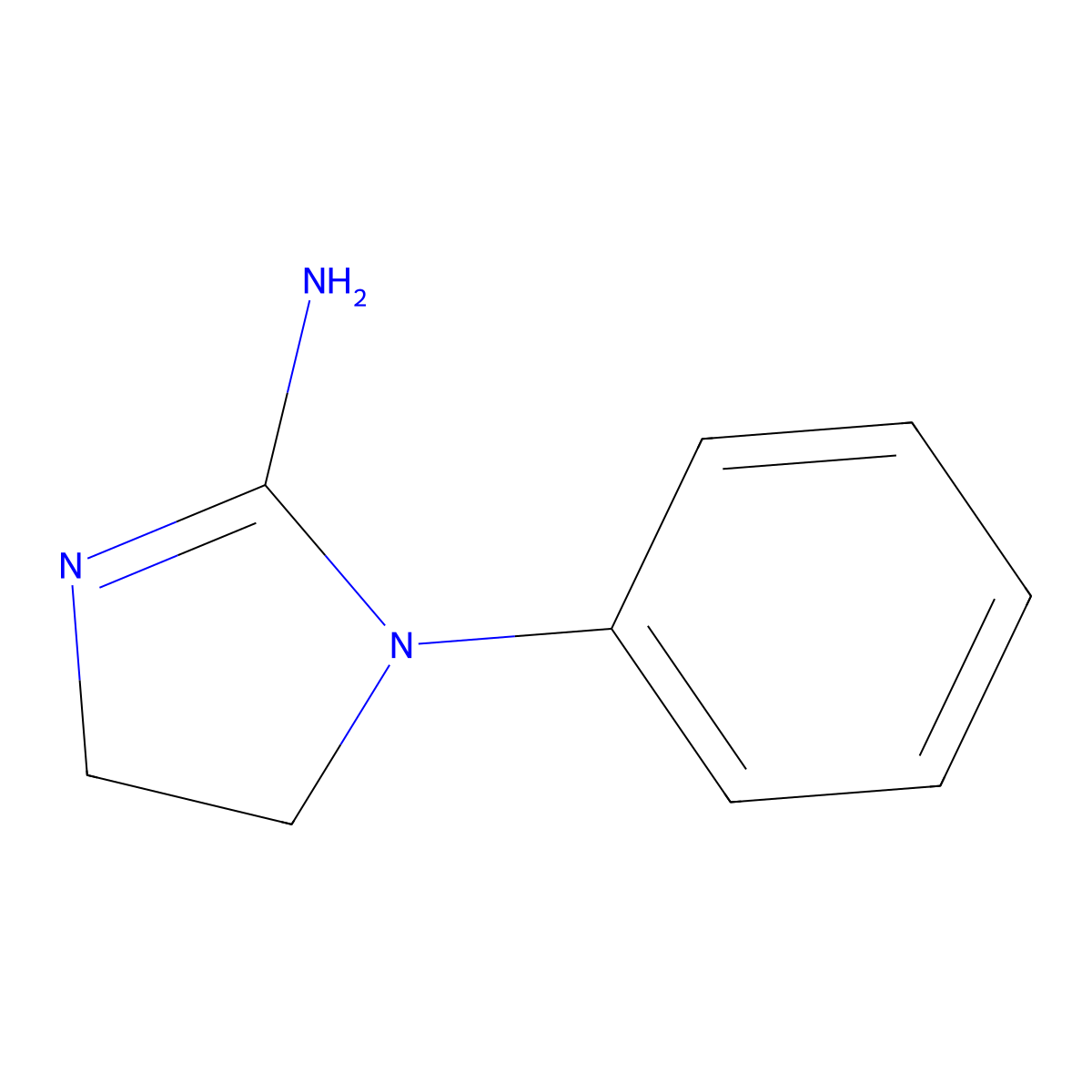 1H-Imidazol-2-amine, 4,5-dihydro-1-phenyl- molecular structure, CAS 41213-54-1