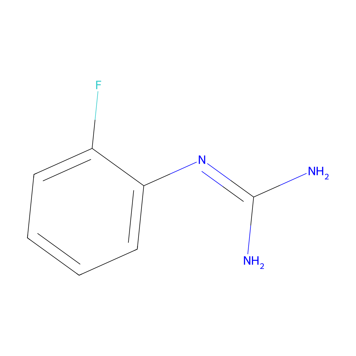 1-(2-Fluorophenyl)guanidine molecular structure, CAS 41213-65-4