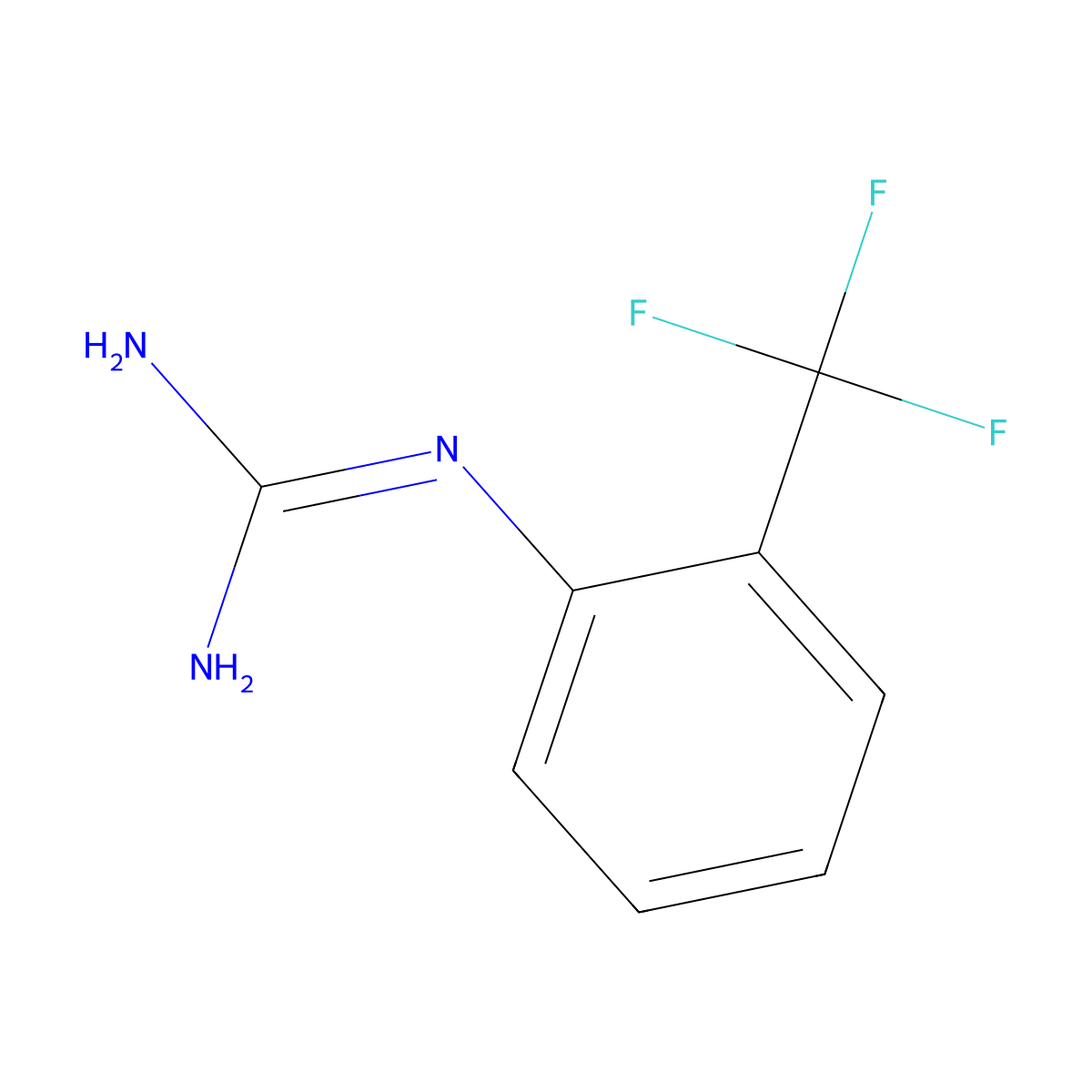 N''-[2-(Trifluoromethyl)phenyl]guanidine molecular structure, CAS 41213-66-5