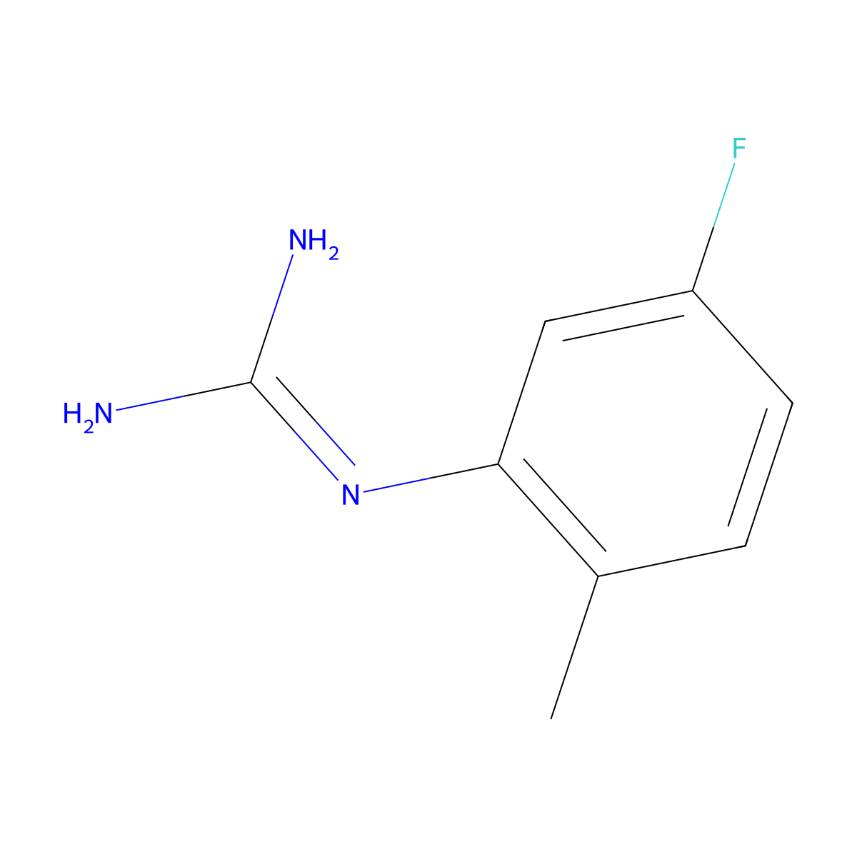 1-(5-Fluoro-2-methylphenyl)guanidine molecular structure, CAS 41213-73-4