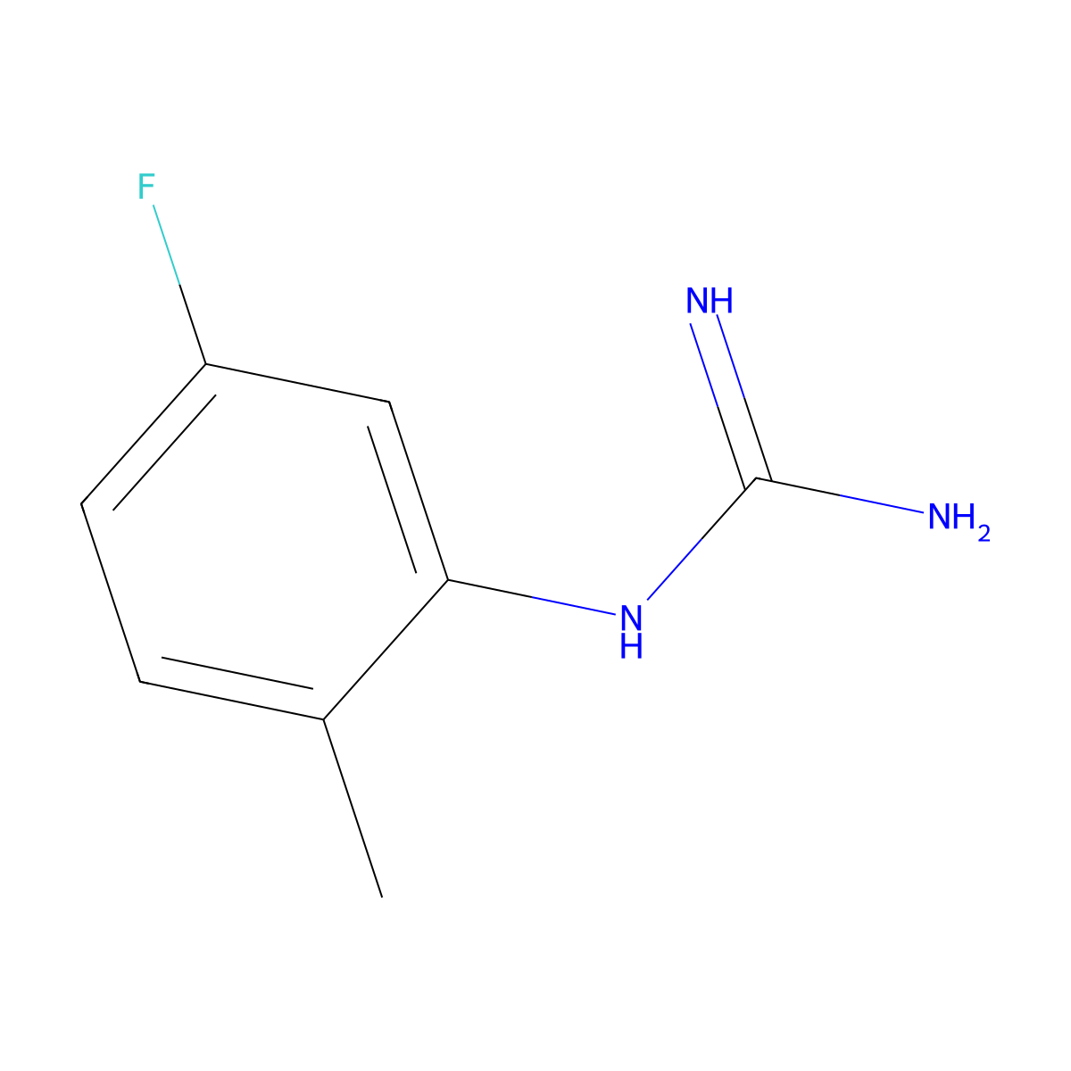1-(5-Fluoro-2-methylphenyl)guanidine molecular structure, CAS 41213-73-4