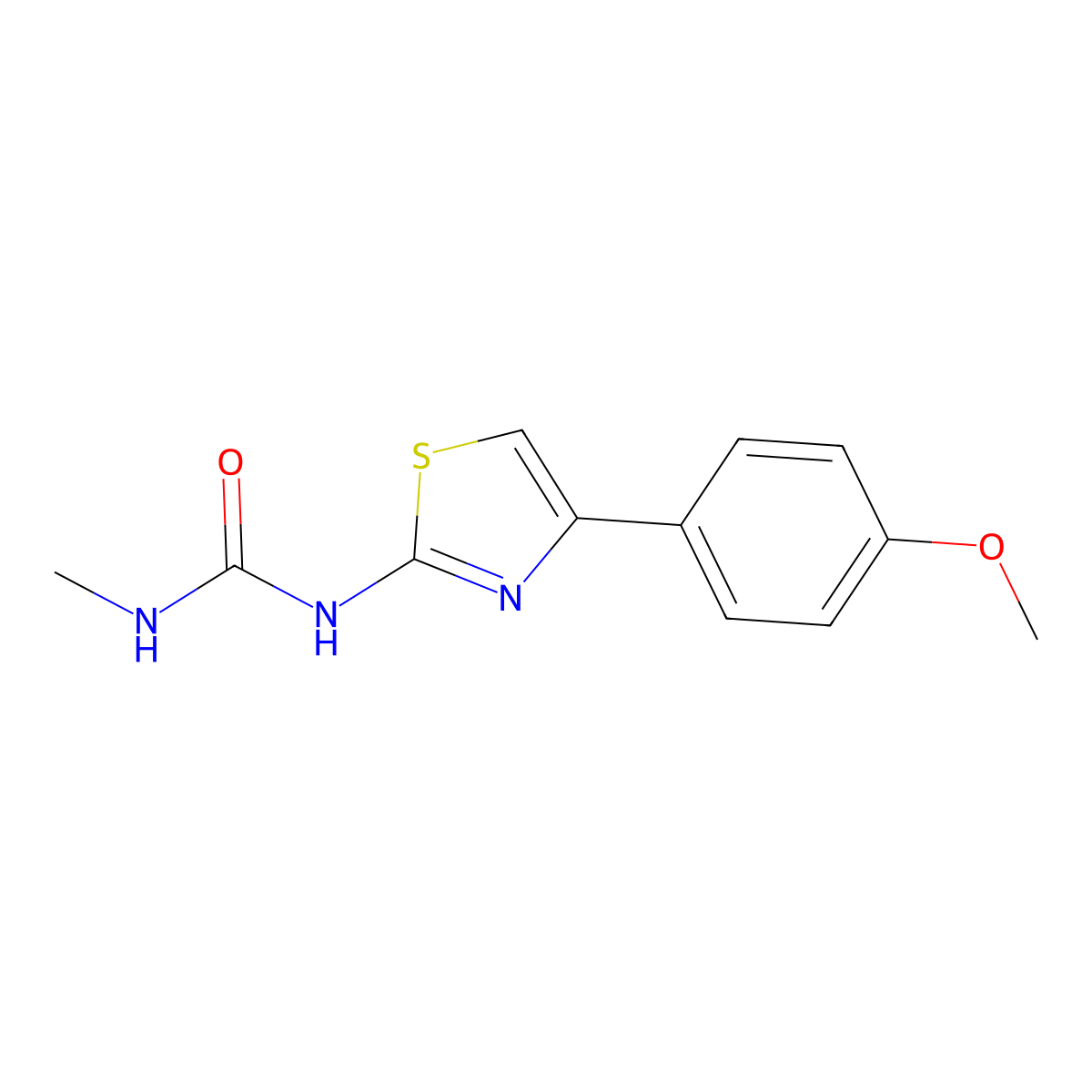 Urea, N-(4-(4-methoxyphenyl)-2-thiazolyl)-N'-methyl- molecular structure, CAS 41213-75-6