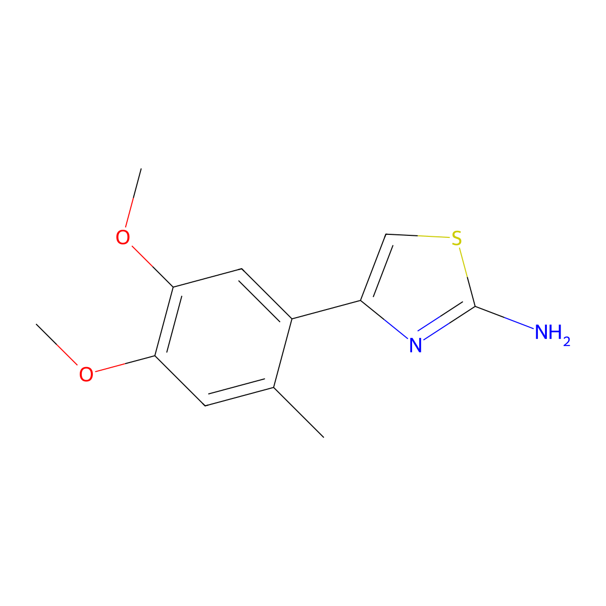 4-(4,5-Dimethoxy-2-methyl-phenyl)-thiazol-2-ylamine molecular structure, CAS 41213-87-0