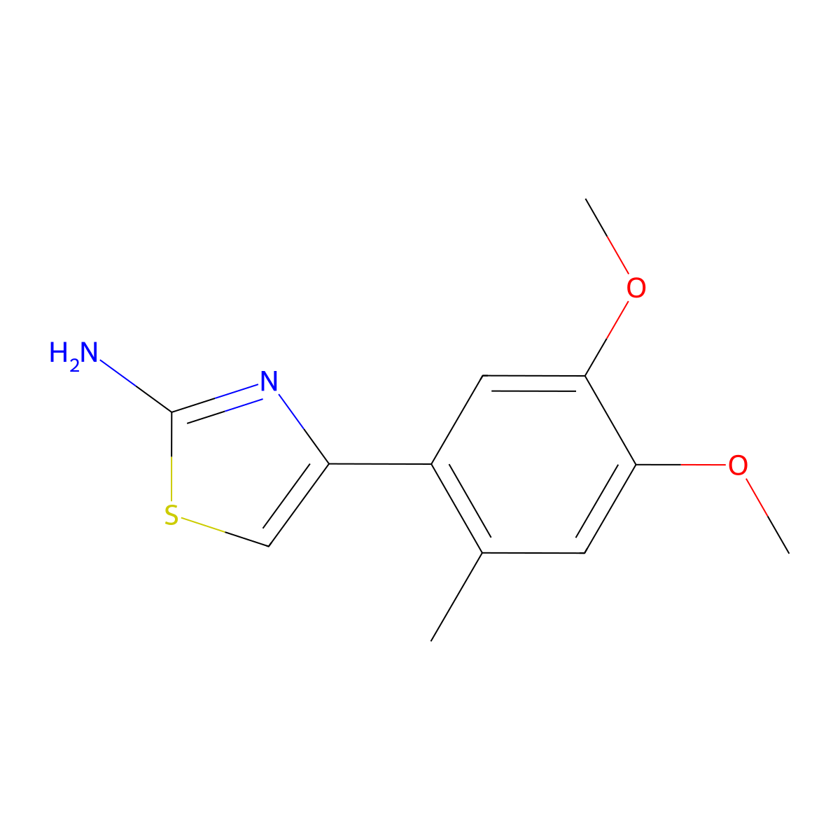 4-(4,5-Dimethoxy-2-methyl-phenyl)-thiazol-2-ylamine molecular structure, CAS 41213-87-0