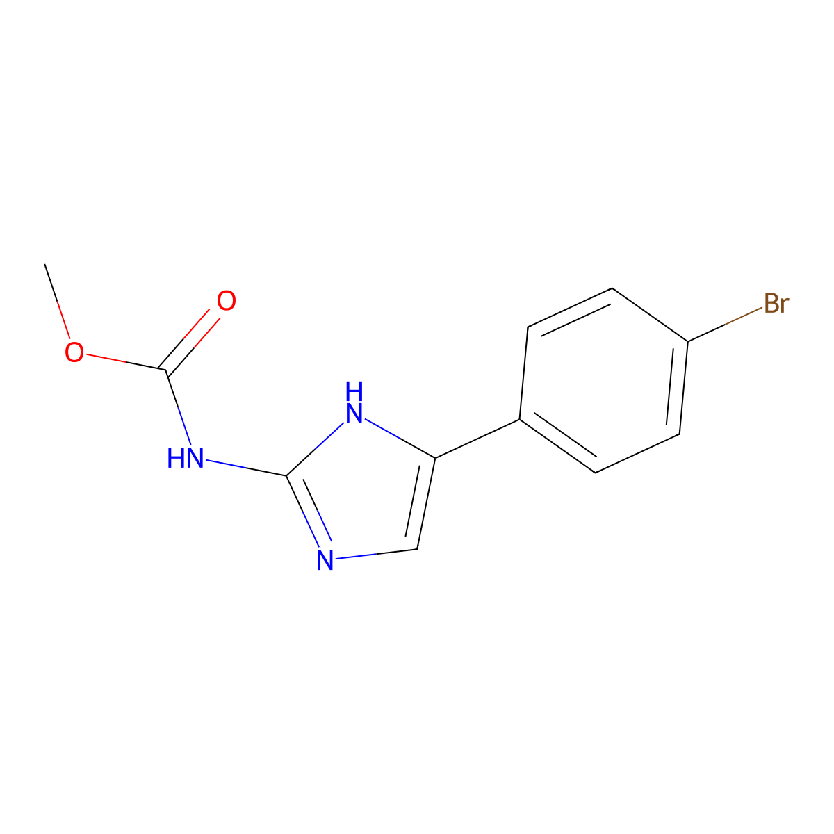 Carbamic acid, (4-(4-bromophenyl)-1H-imidazol-2-YL)-, methyl ester molecular structure, CAS 41213-94-9